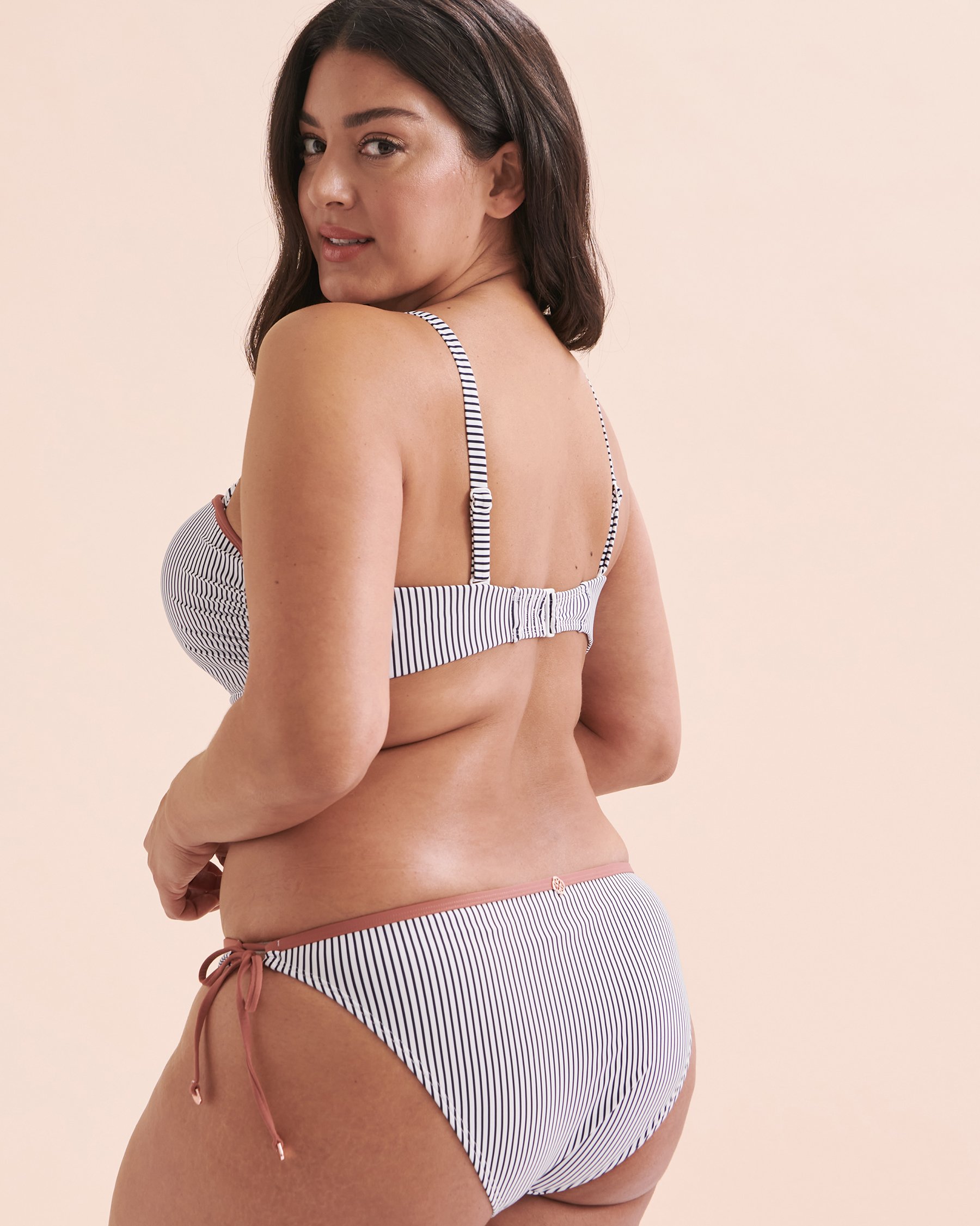 TURQUOISE COUTURE Nautical Stripes D Cup Bandeau Bikini Top Nautical stripes 01200058 - View2