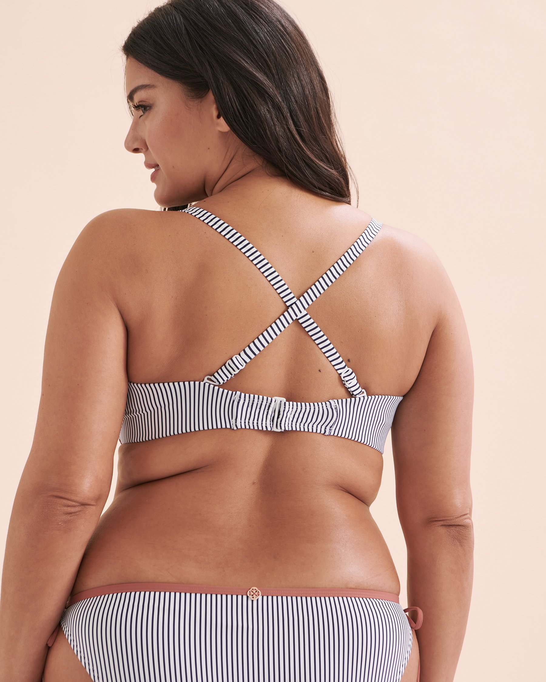 TURQUOISE COUTURE Nautical Stripes D Cup Bandeau Bikini Top Nautical stripes 01200058 - View4