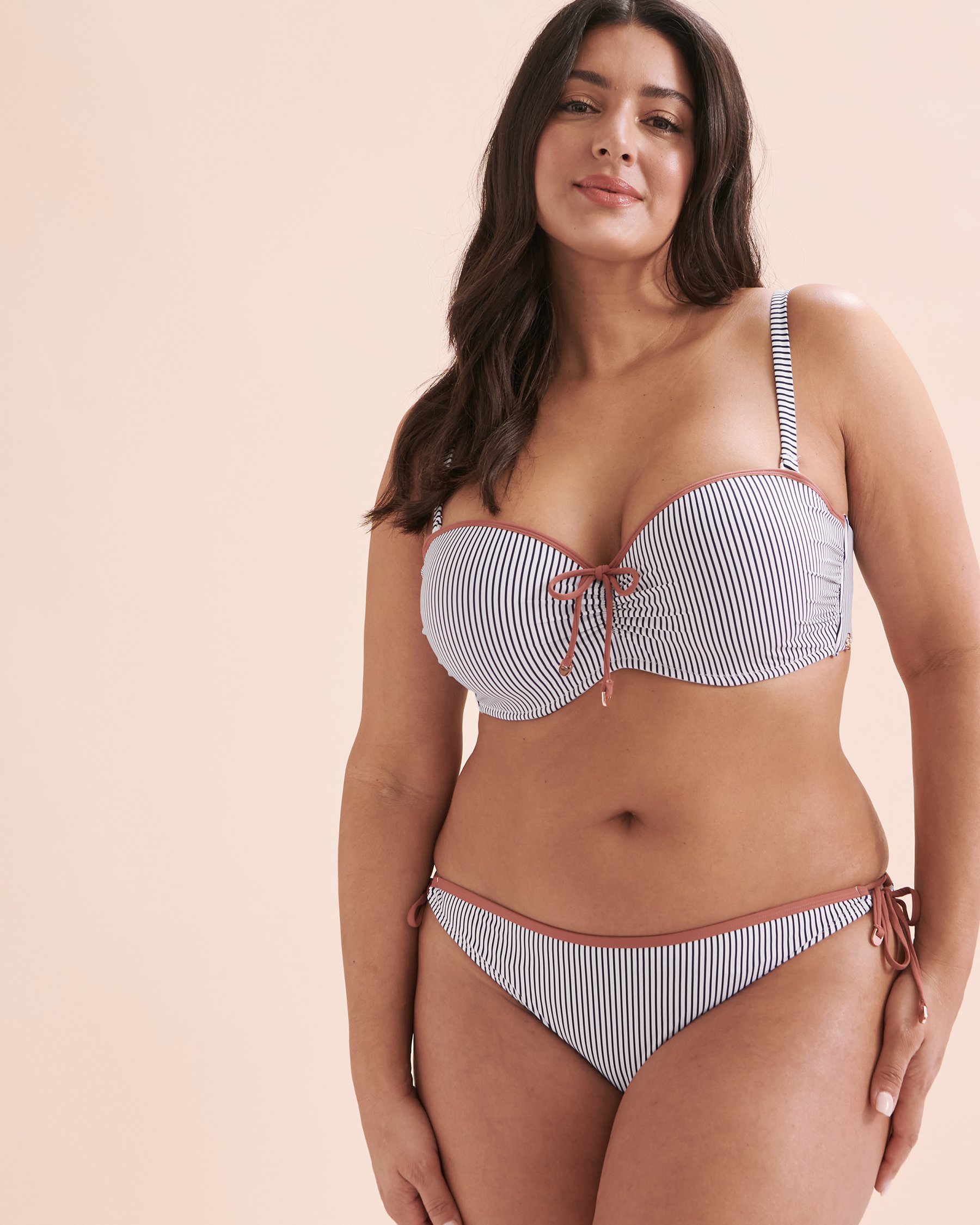 TURQUOISE COUTURE Bas de bikini noué aux hanches rayures nautiques Rayures nautiques 01300255 - Voir9