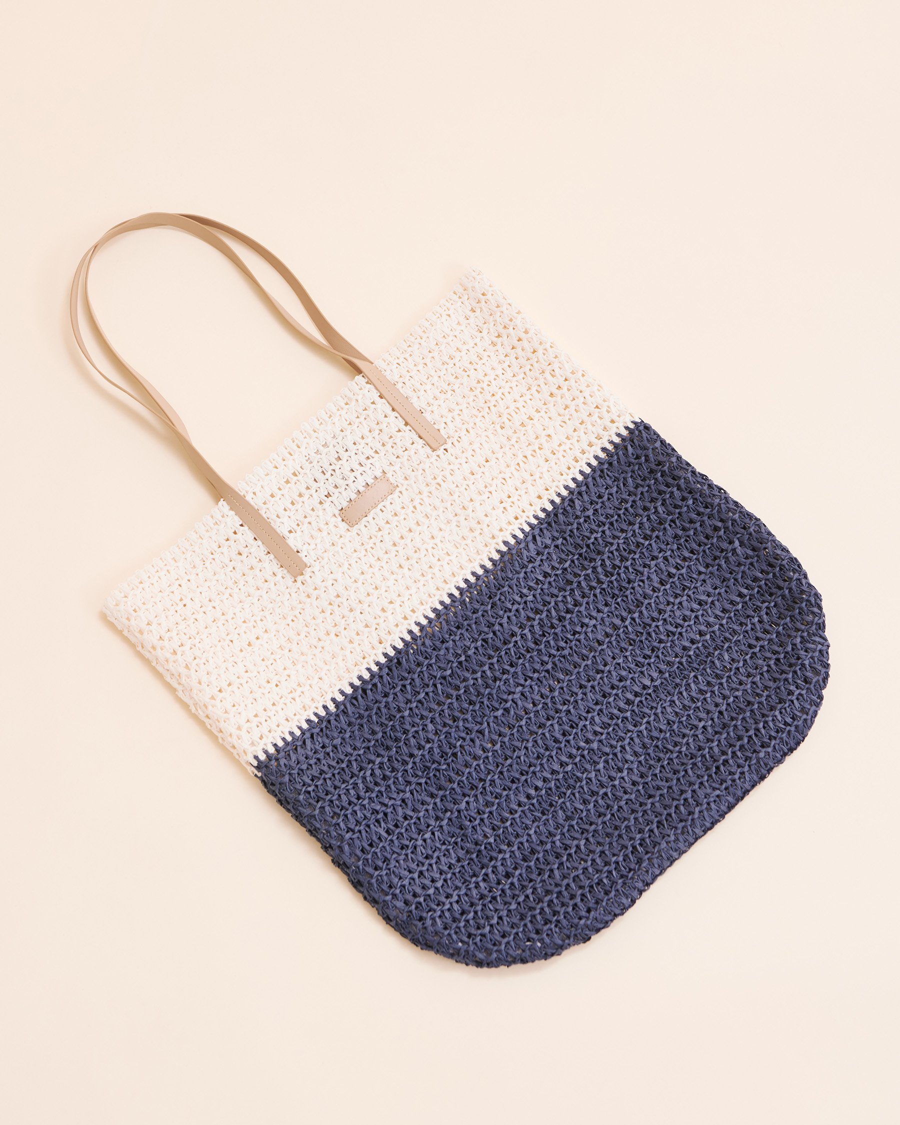 TROPIK Two Tone Beach Bag White/Navy NB3-49 - View3