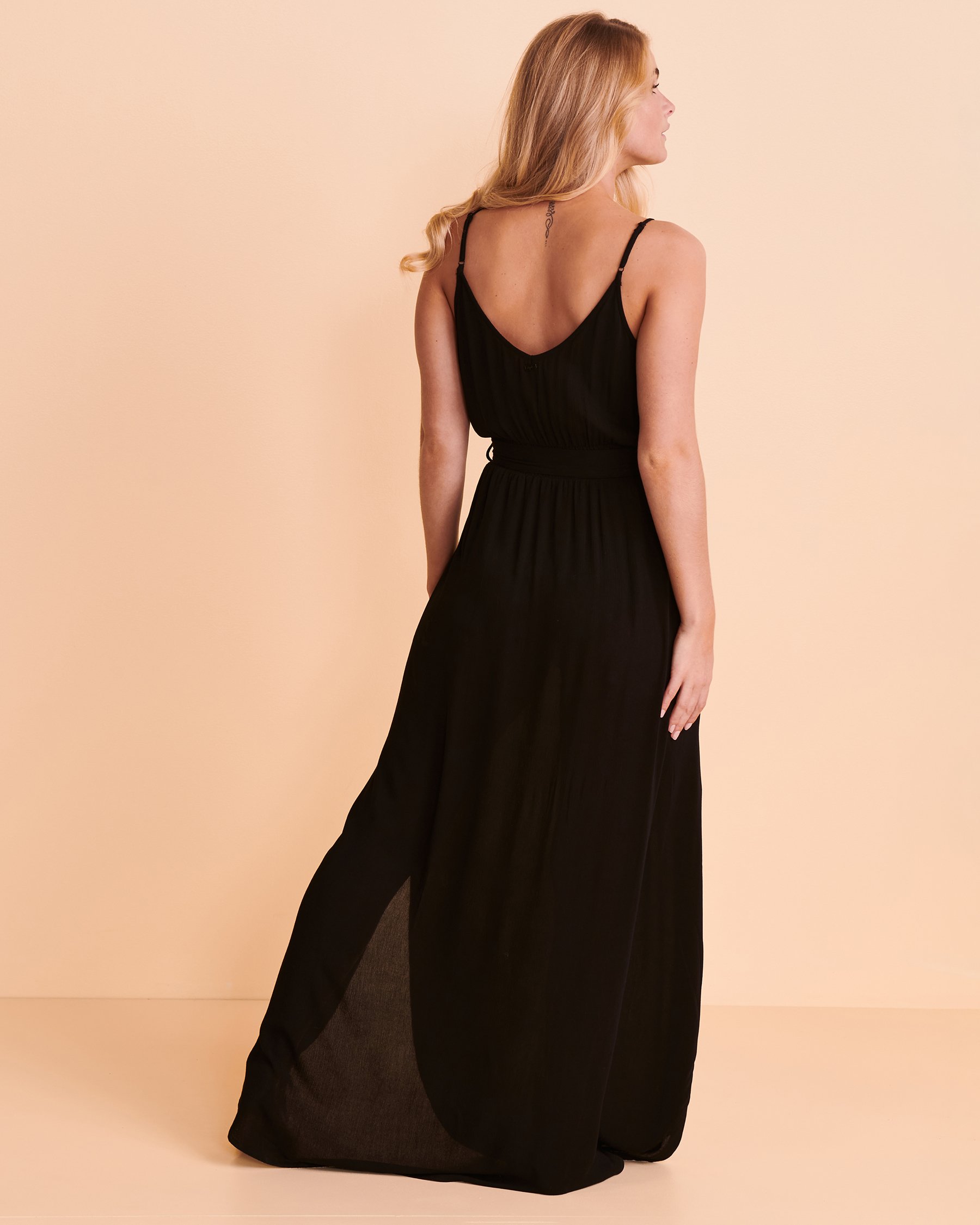 TROPIK Robe maxi drapée Noir 02300043 - Voir2