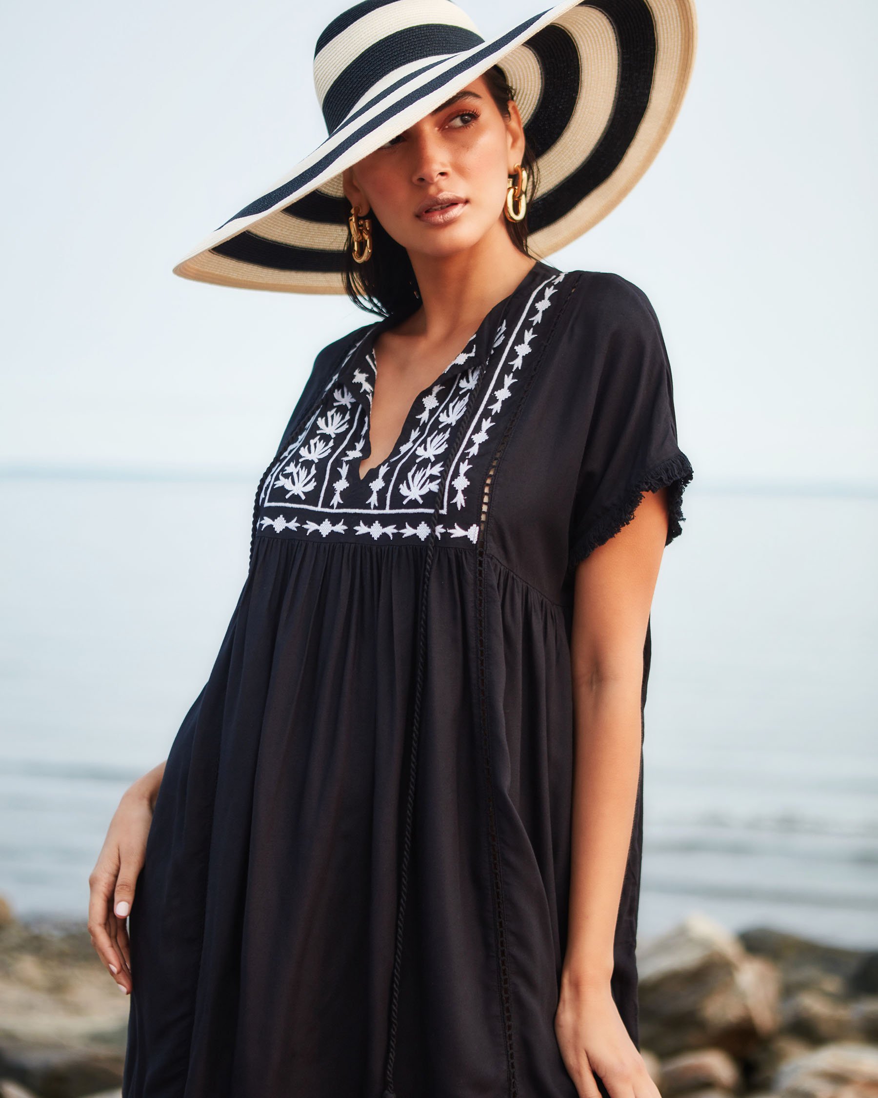 BLEU ROD BEATTIE Robe courte insertion de crochet INDIA BAZAAR Noir RBBZ22870H - Voir1