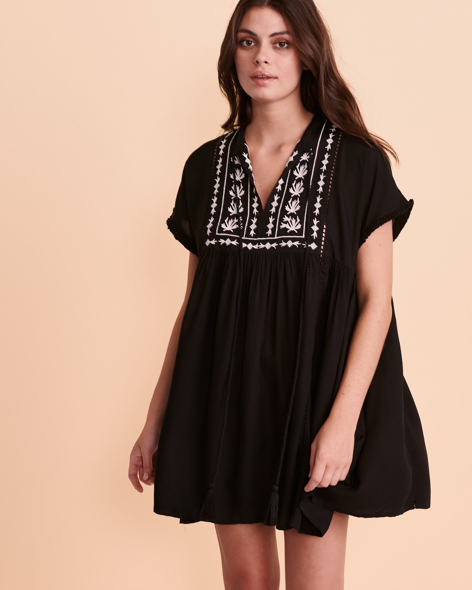 BLEU ROD BEATTIE Robe courte insertion de crochet INDIA BAZAAR Noir RBBZ22870H - Voir3