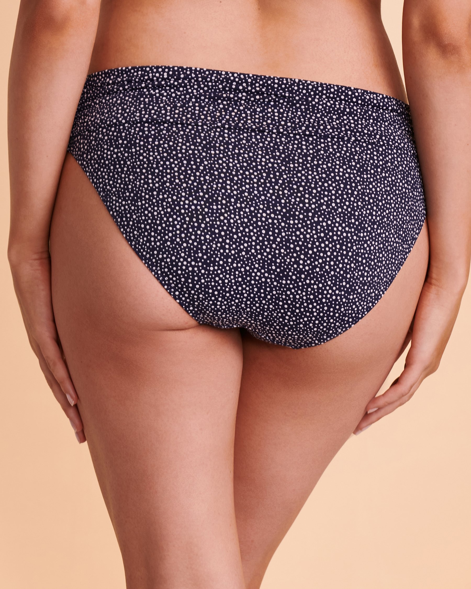 TURQUOISE COUTURE Bas de bikini taille mi-haute EVENING BLUE DOT Pois bleus 01300042 - View2