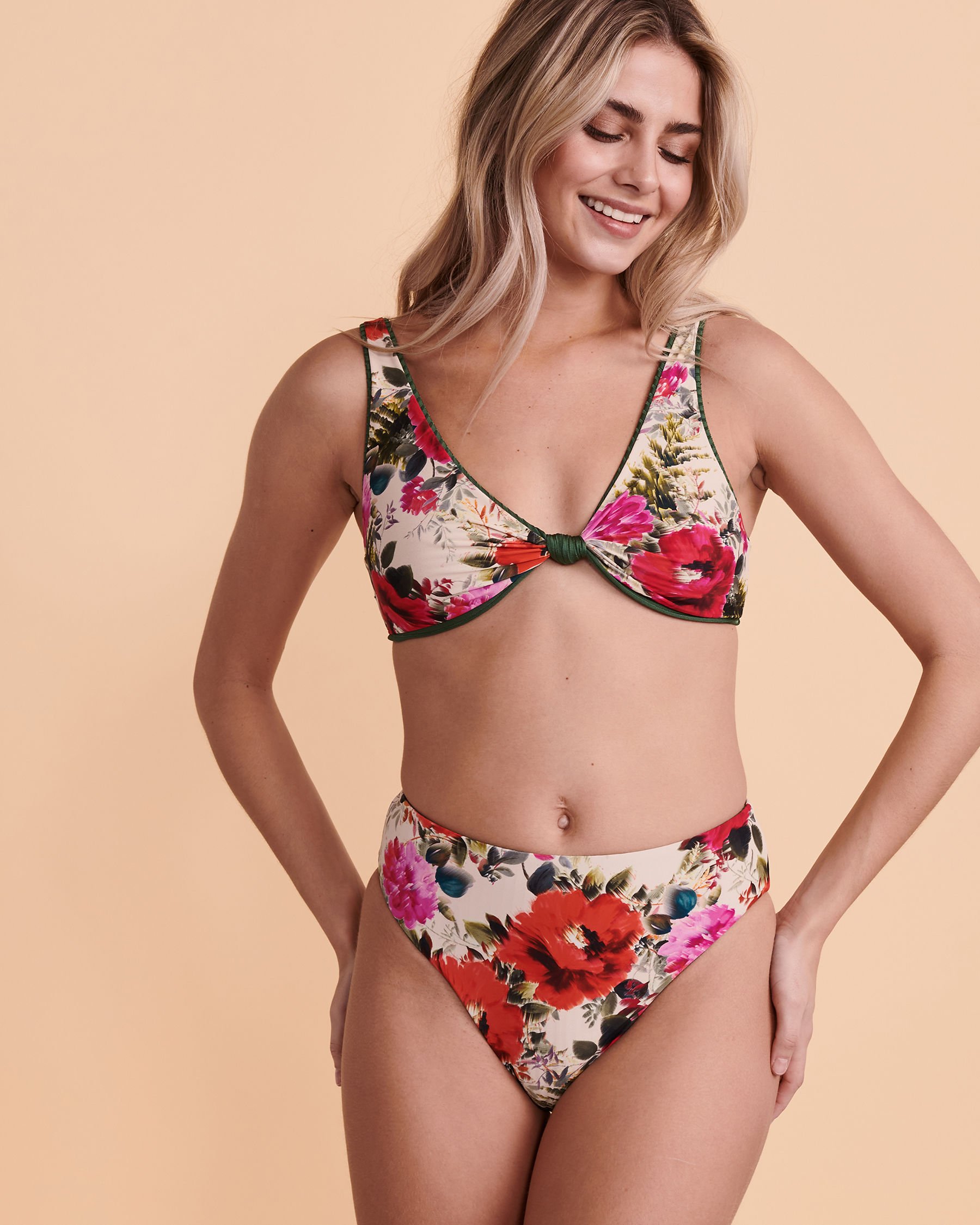 PQ Swim EMERALD Hillary Reversible High Leg Bikini Bottom Reversible print EME-289F - View6