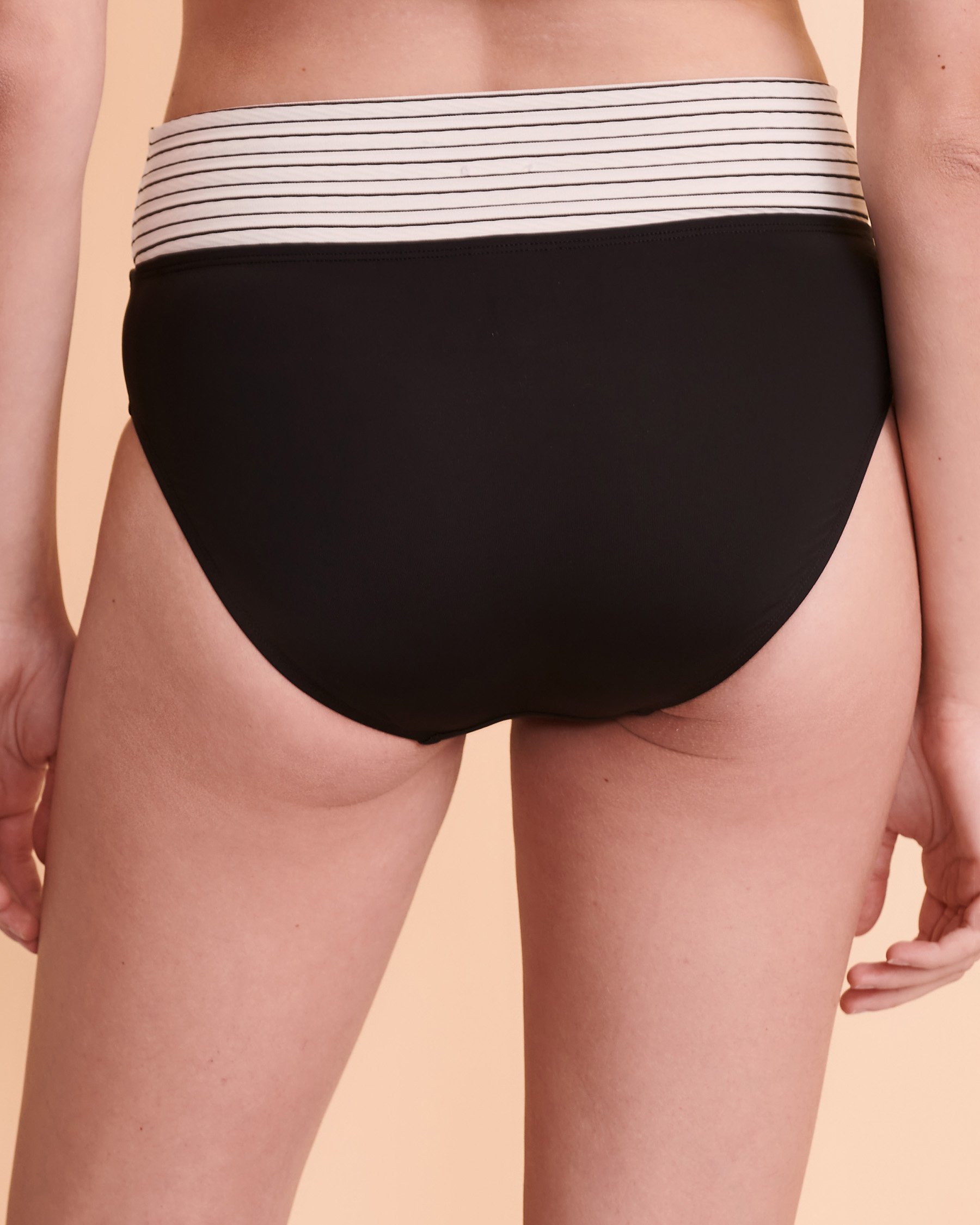 SKYE EMOTION Foldable Waistband Bikini Bottom Black and white stripes SK72338 - View4