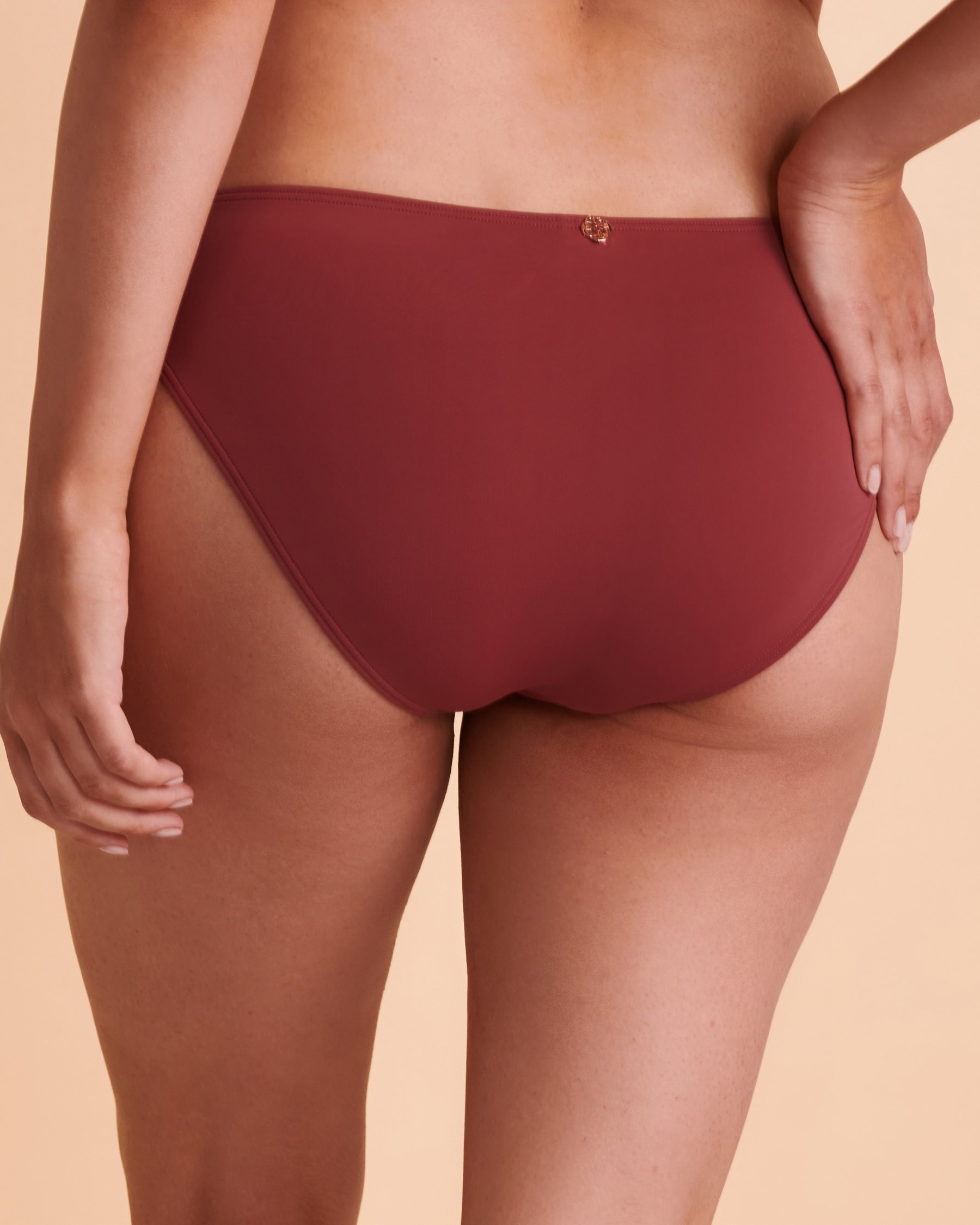 TURQUOISE COUTURE MAROON Twisted Waistband Bikini Bottom Maroon 01300036 - View2