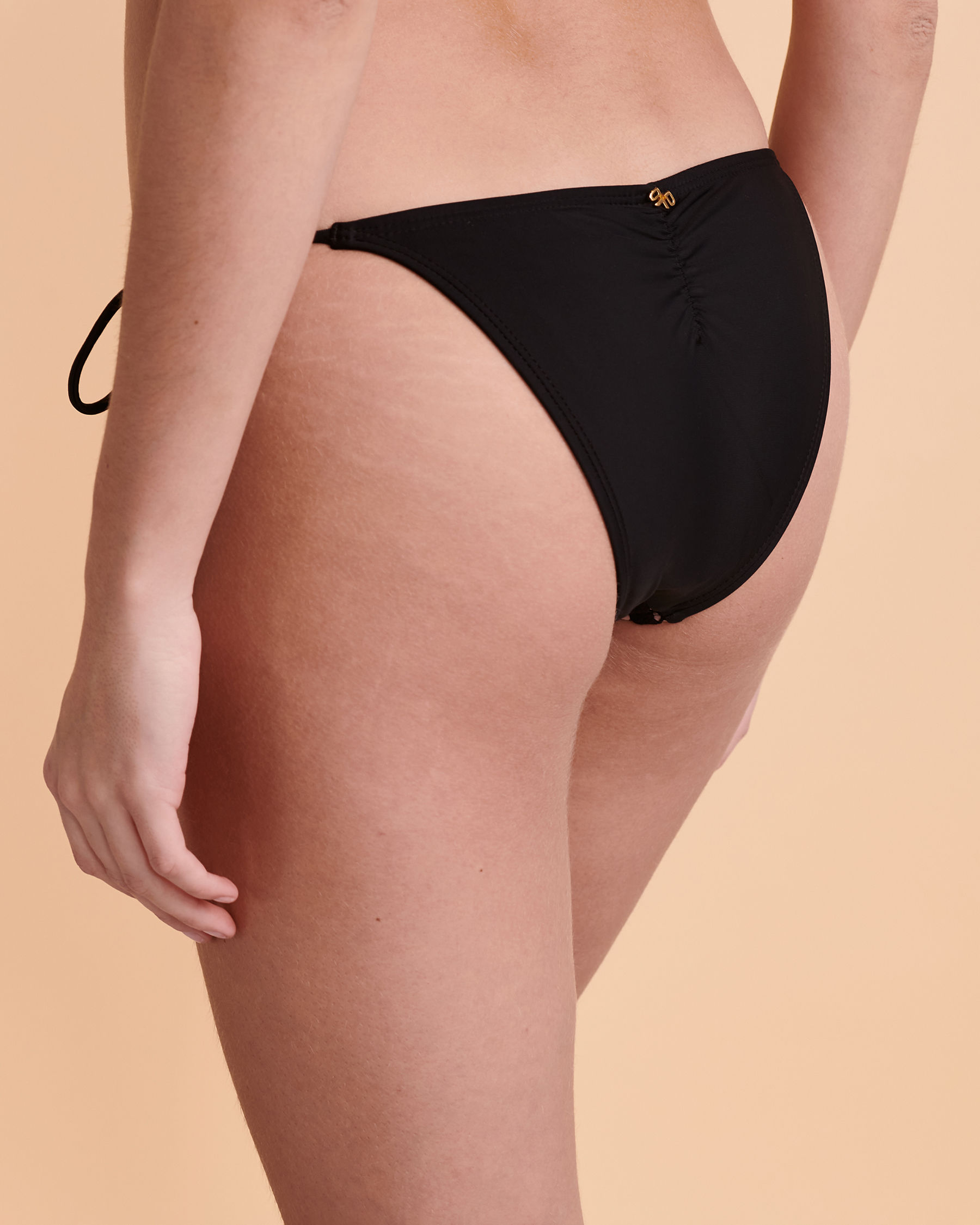 PQ Swim MIDNIGHT Lace Side Tie Bikini Bottom Black MID-279T - View2
