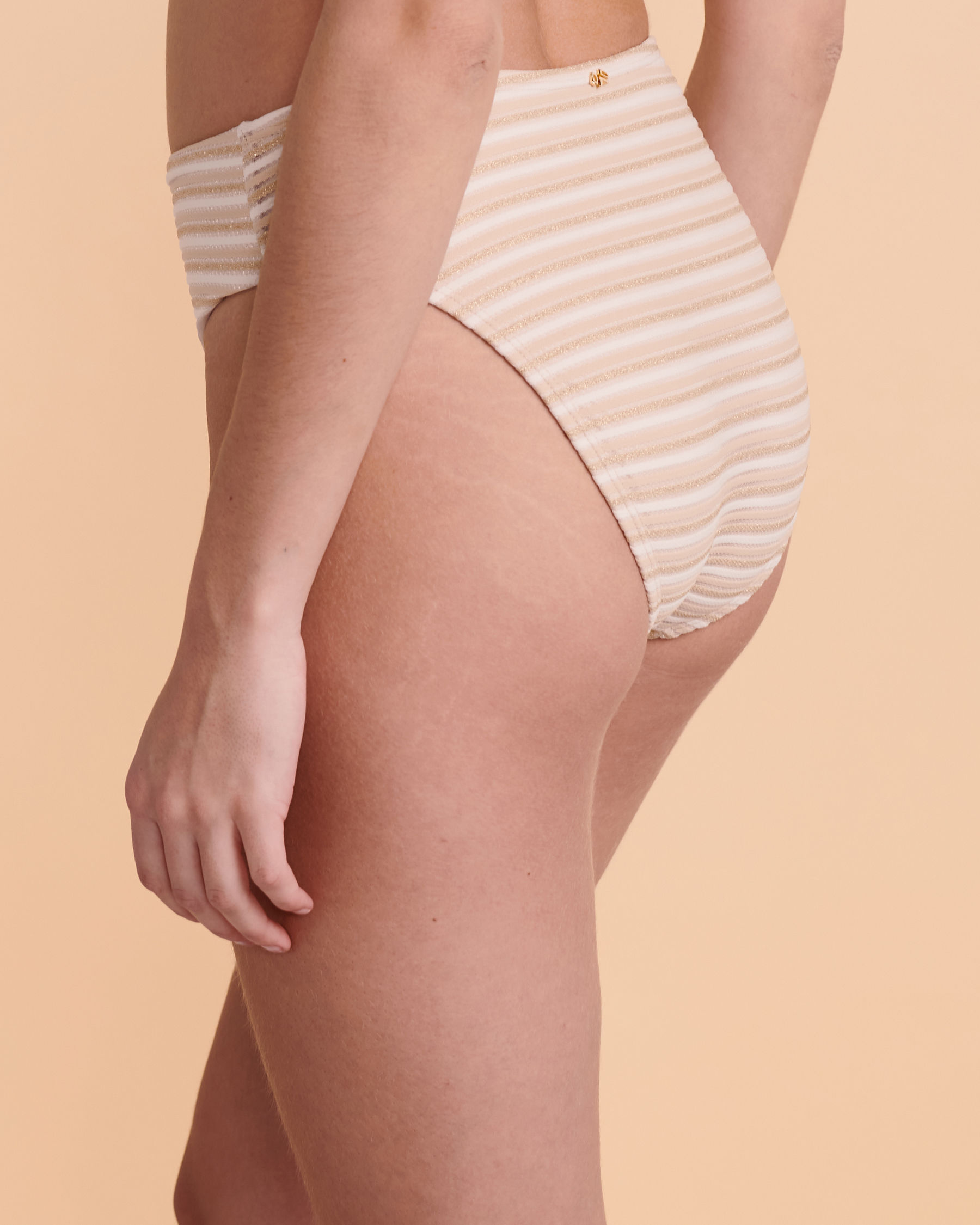 PQ Swim NEW EARTH Hillary High Waist Bikini Bottom Soft stripes NEE-289F - View2