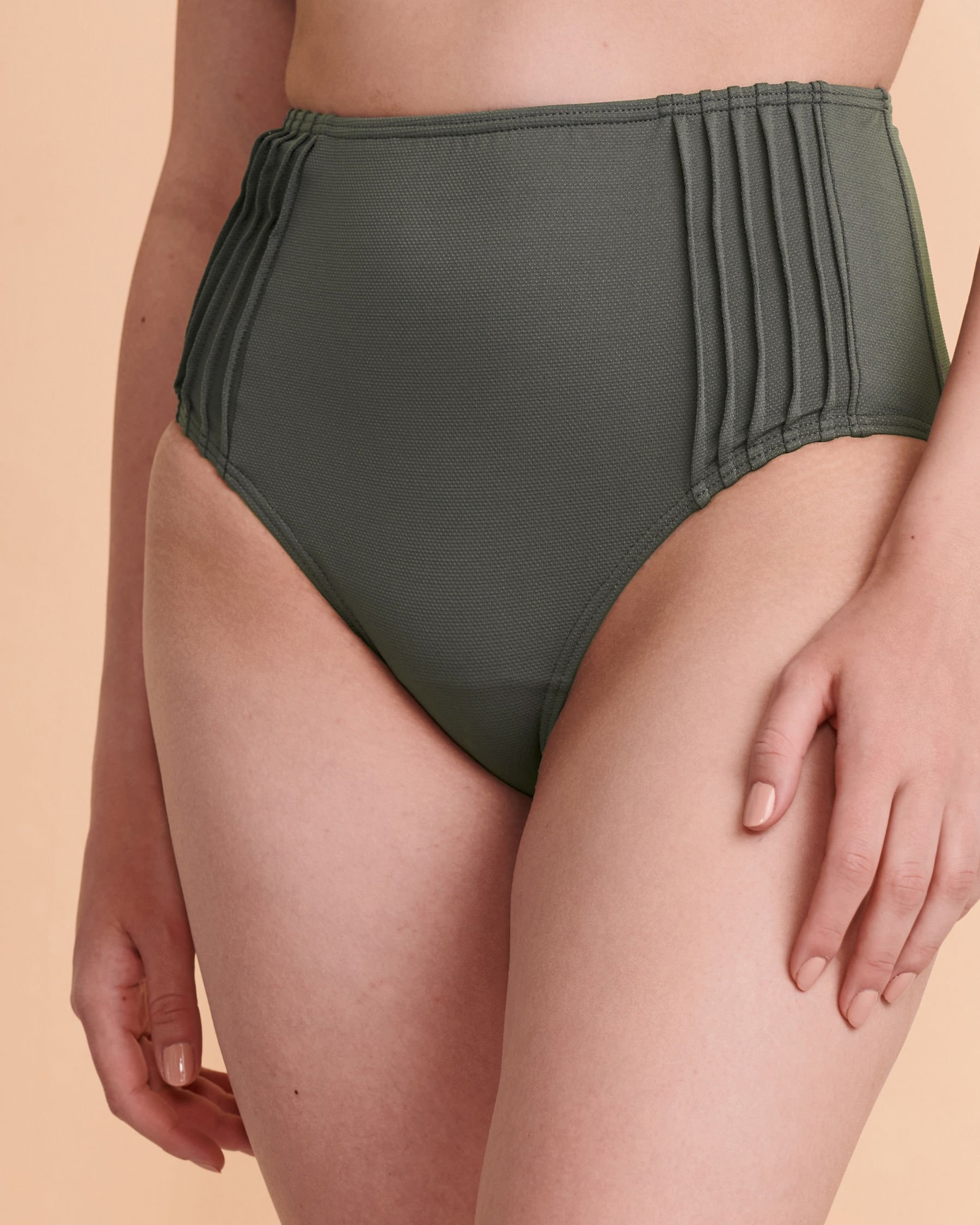 AZURA PINTUX High Waist Bikini Bottom Green SS31178 - View1