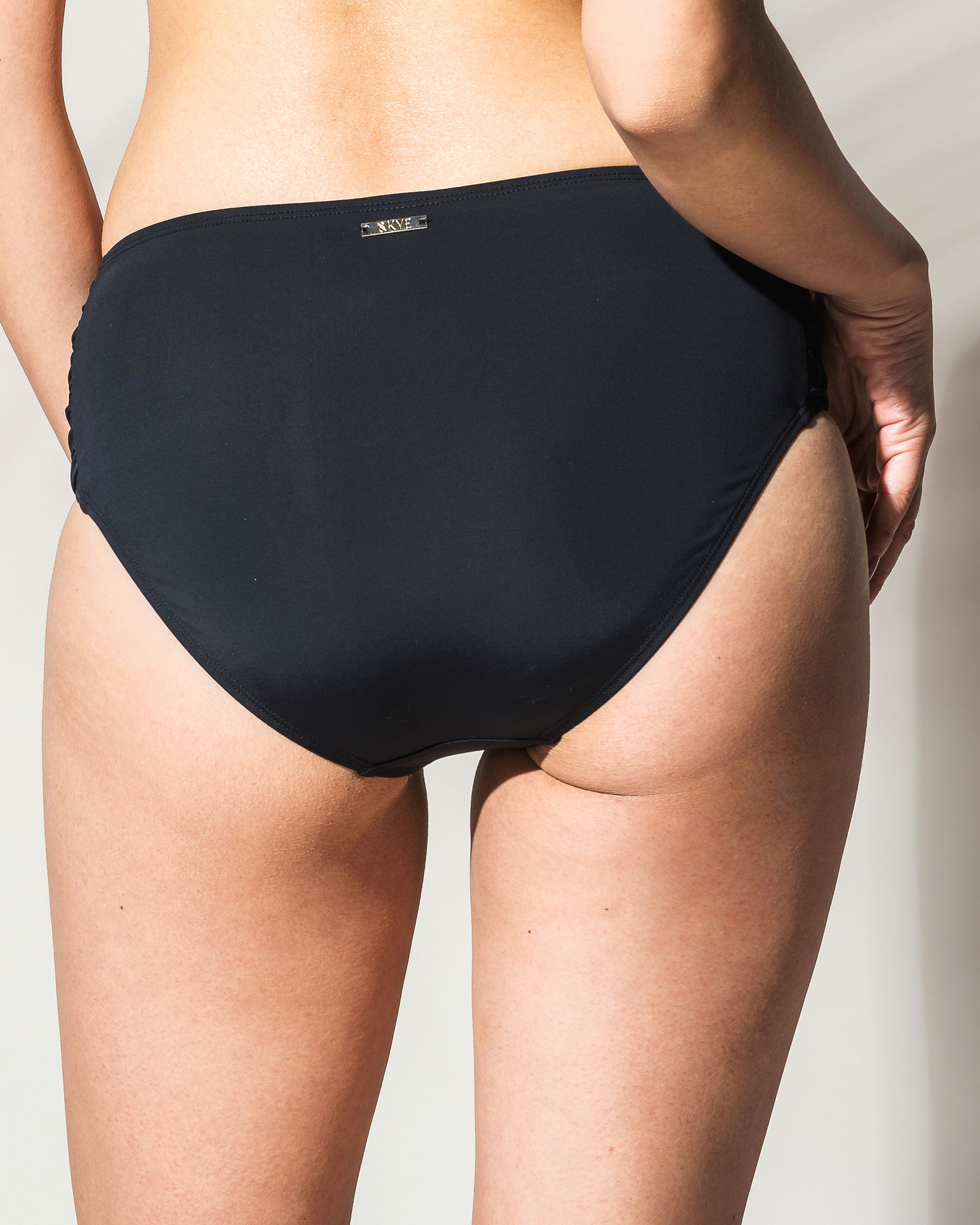 SKYE Semi High Waist Bikini Bottom Black SK43639 - View2