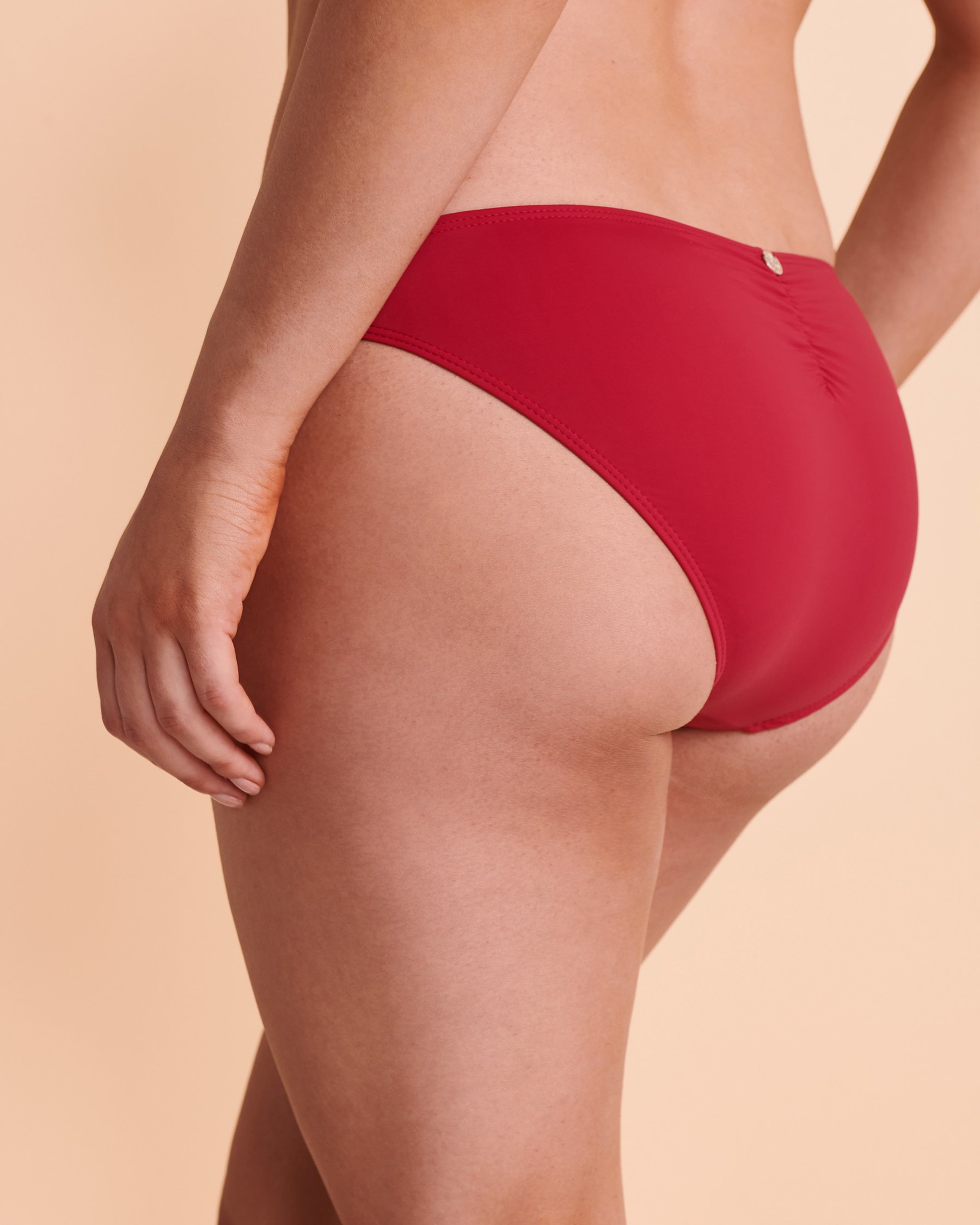 QUINTSOUL Bas de bikini plissé Lily SOLID Sangria W15195664 - Voir3