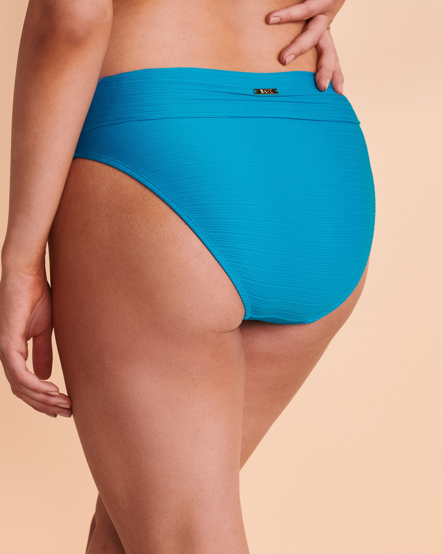 SKYE SOLIDS Foldable Waistband Bikini Bottom Blue SK69738 - View2