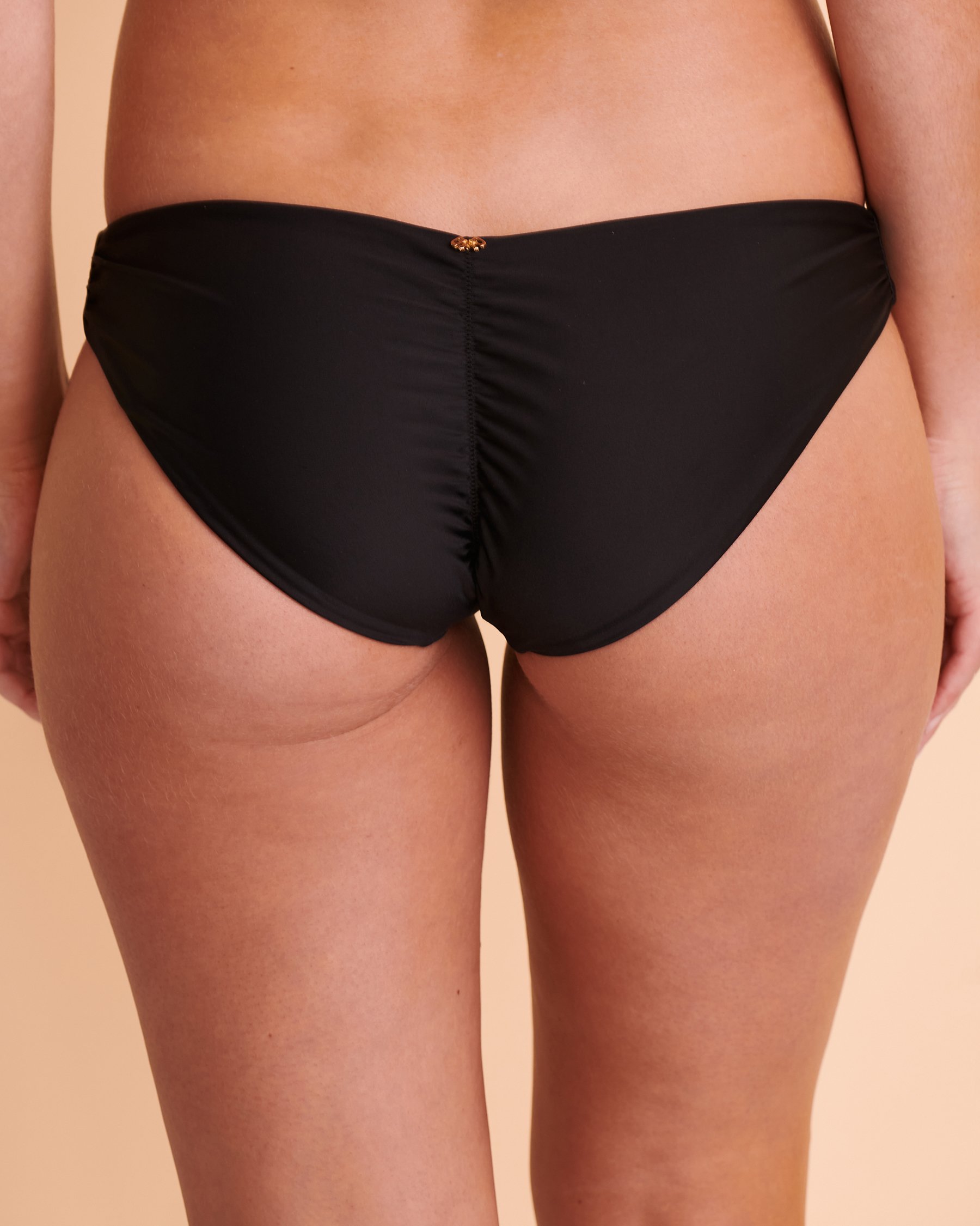 PQ Swim MIDNIGHT Ruched Bikini Bottom Black MID-211F - View3