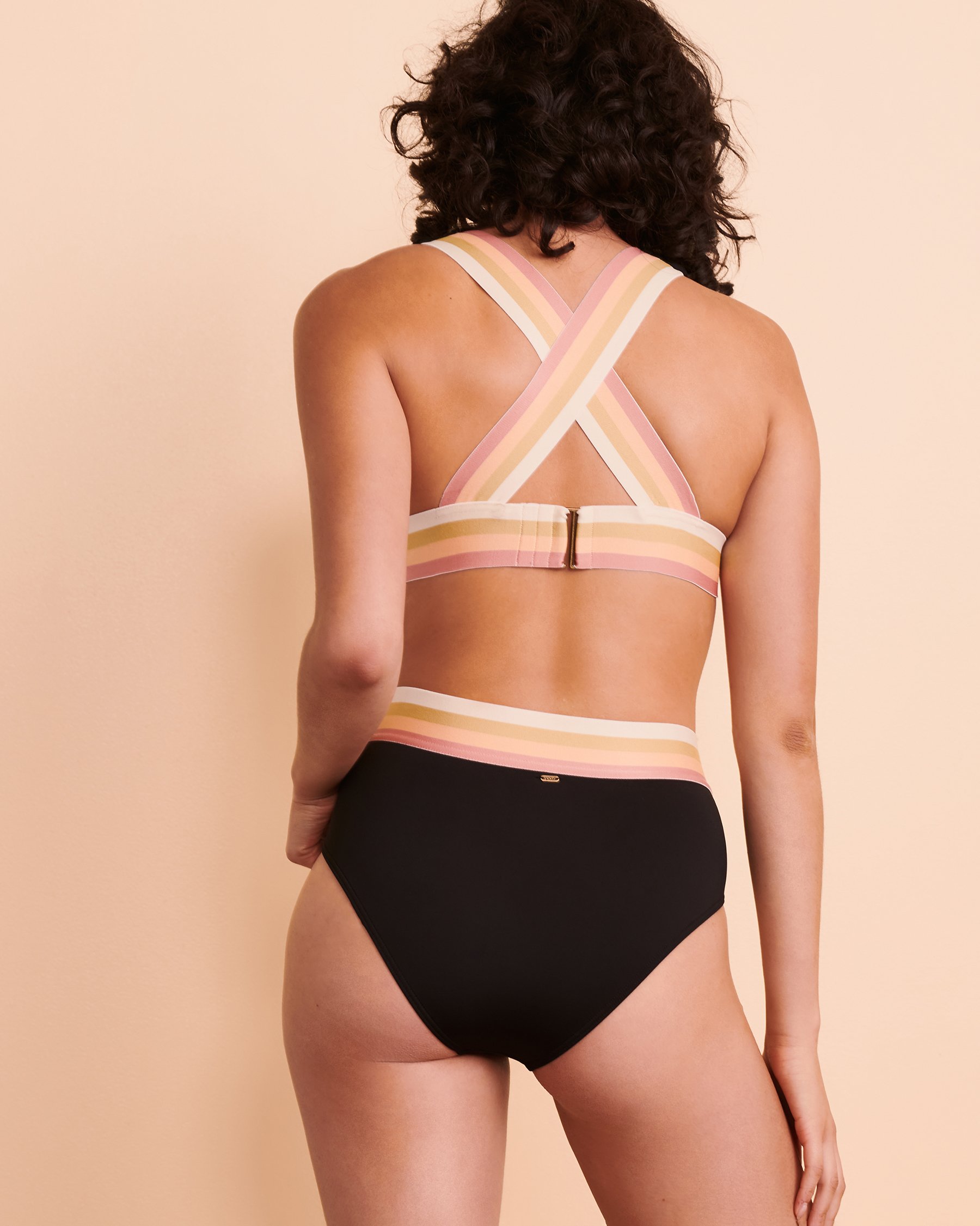 RIP CURL BEACH BOTANICA Cross Back Bikini Top Black GSIVD7 - View2