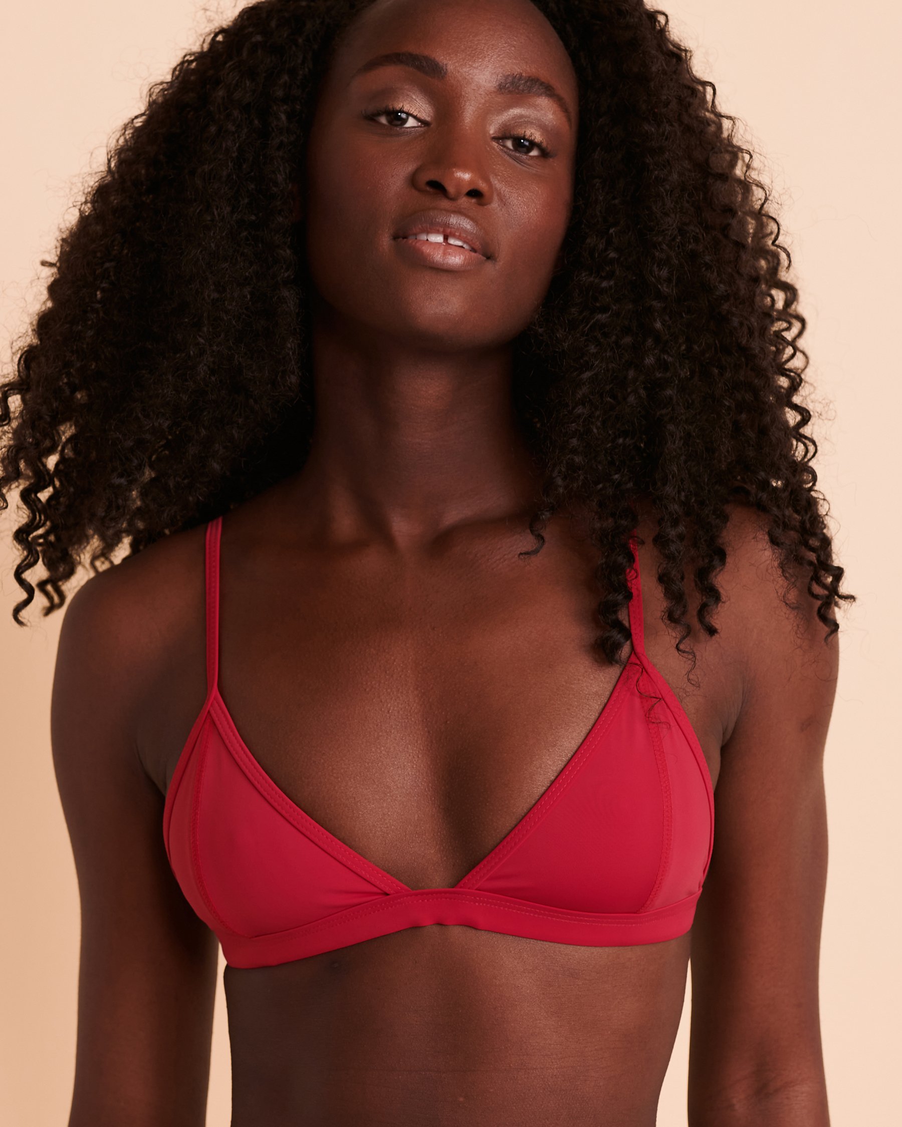 QUINTSOUL SOLID Triangle Bikini Top Sangria W15191707 - View1