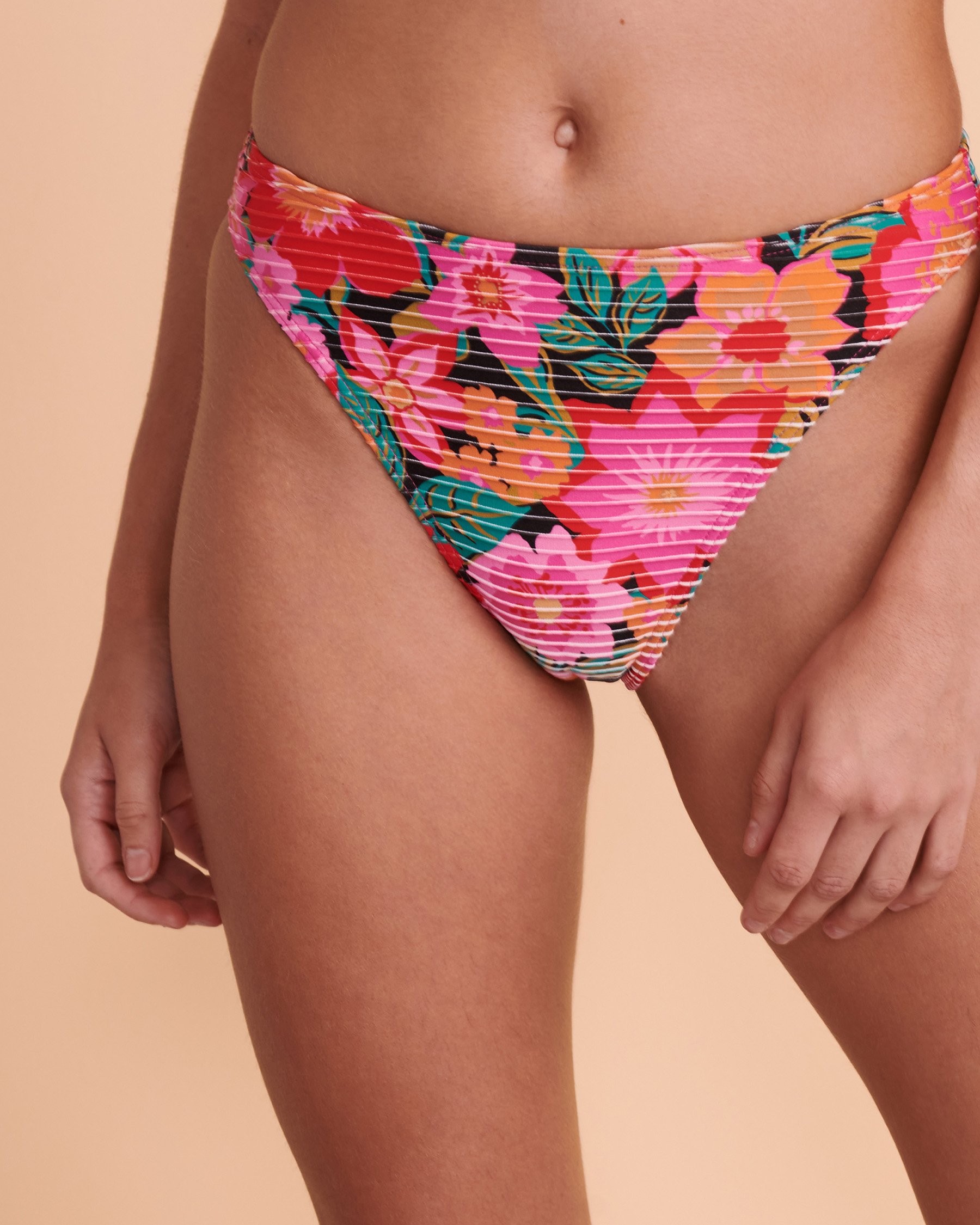 BILLABONG FEEL THE GROOVE High Leg Bikini Bottom Dahlia flowers ABJX400387 - View1
