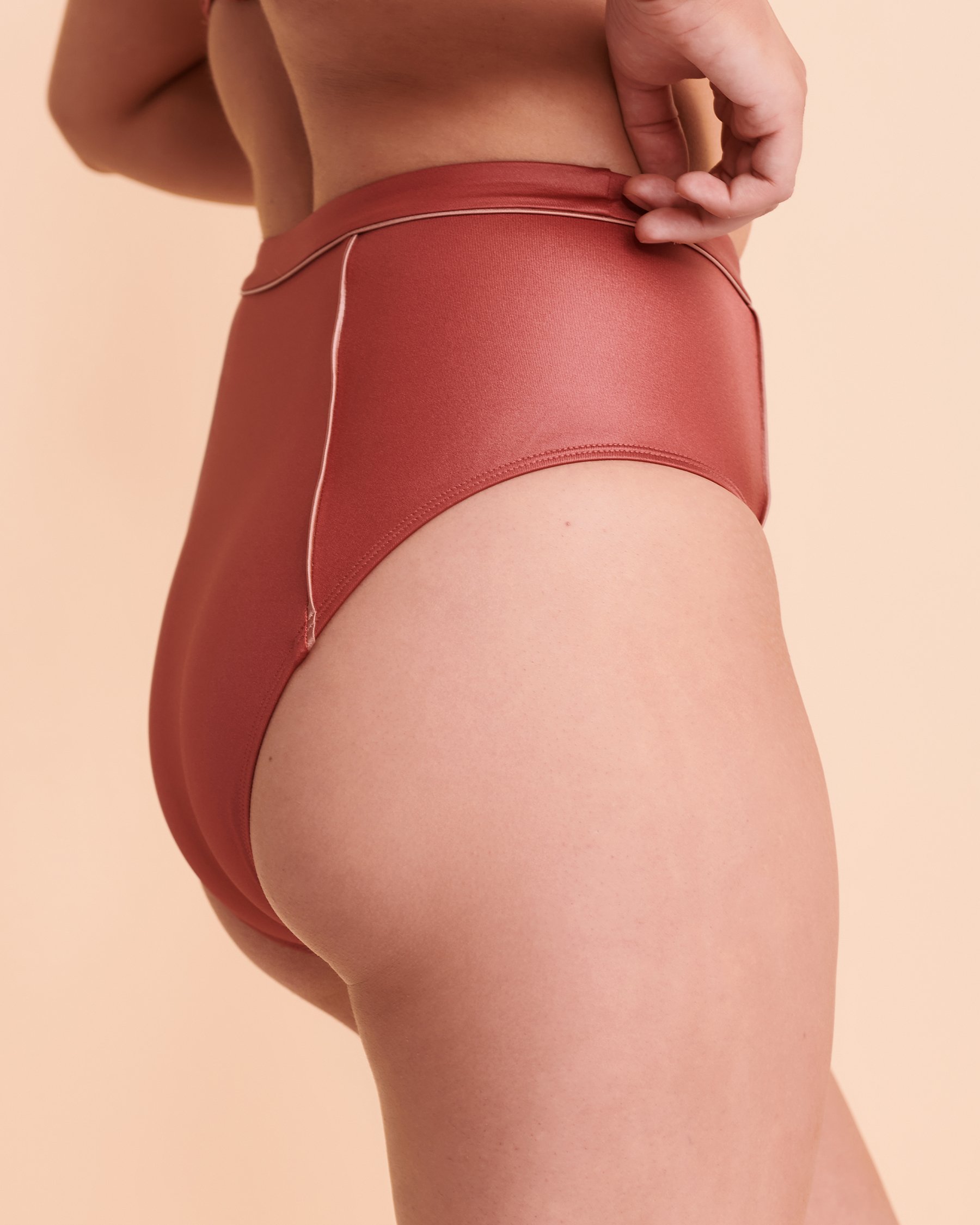 SANTEMARE HAMPTONS High Waist Bikini Bottom Terra cotta 01300080 - View3