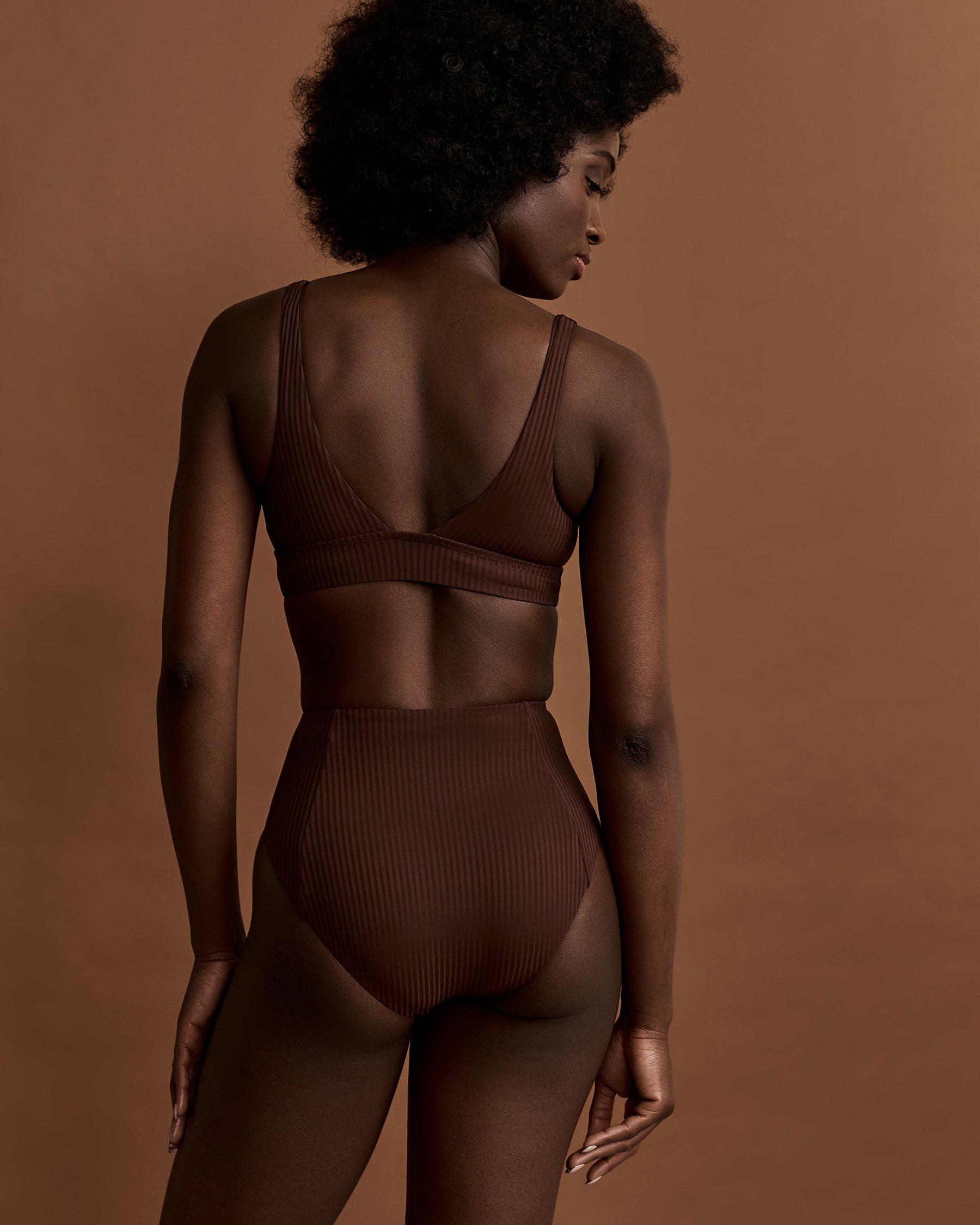 VITAMIN A ECORIB Sienna Bralette Bikini Top Chocolate 809T - View2