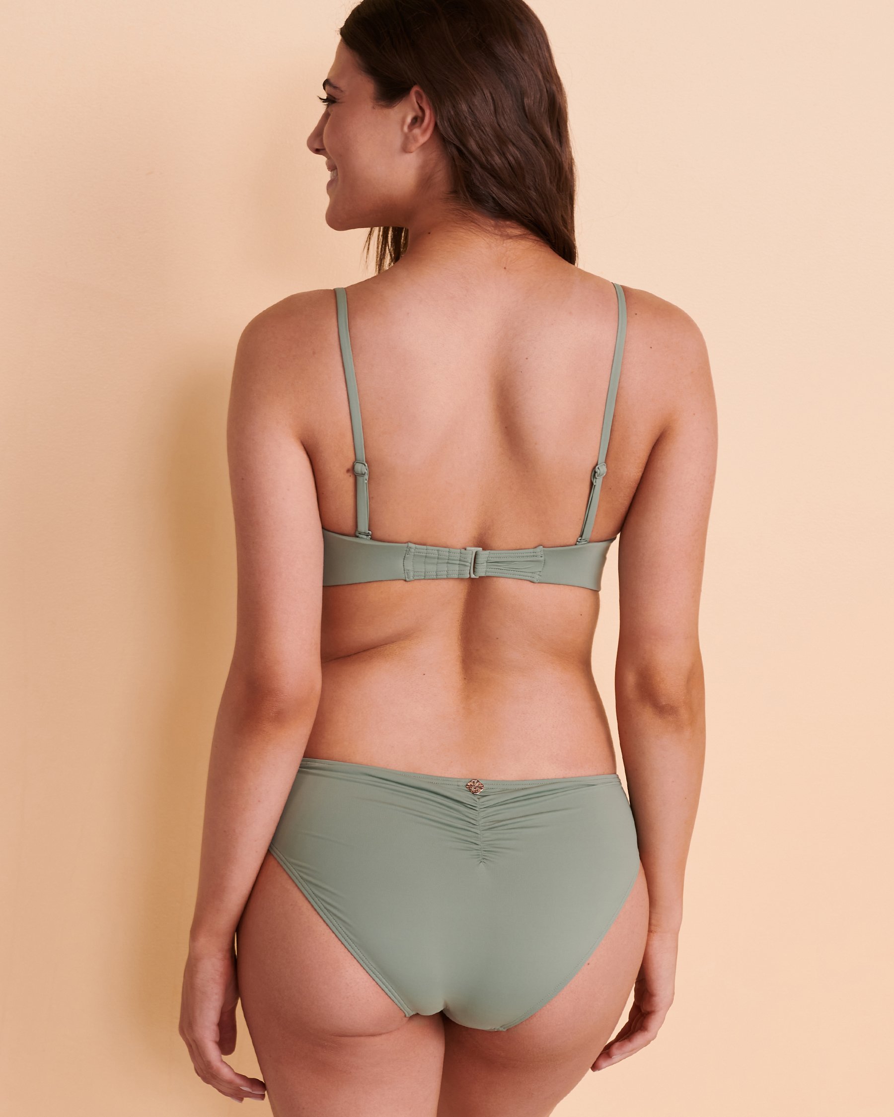 TURQUOISE COUTURE Haut de bikini bandeau SOLID Sauge 01100051 - View3