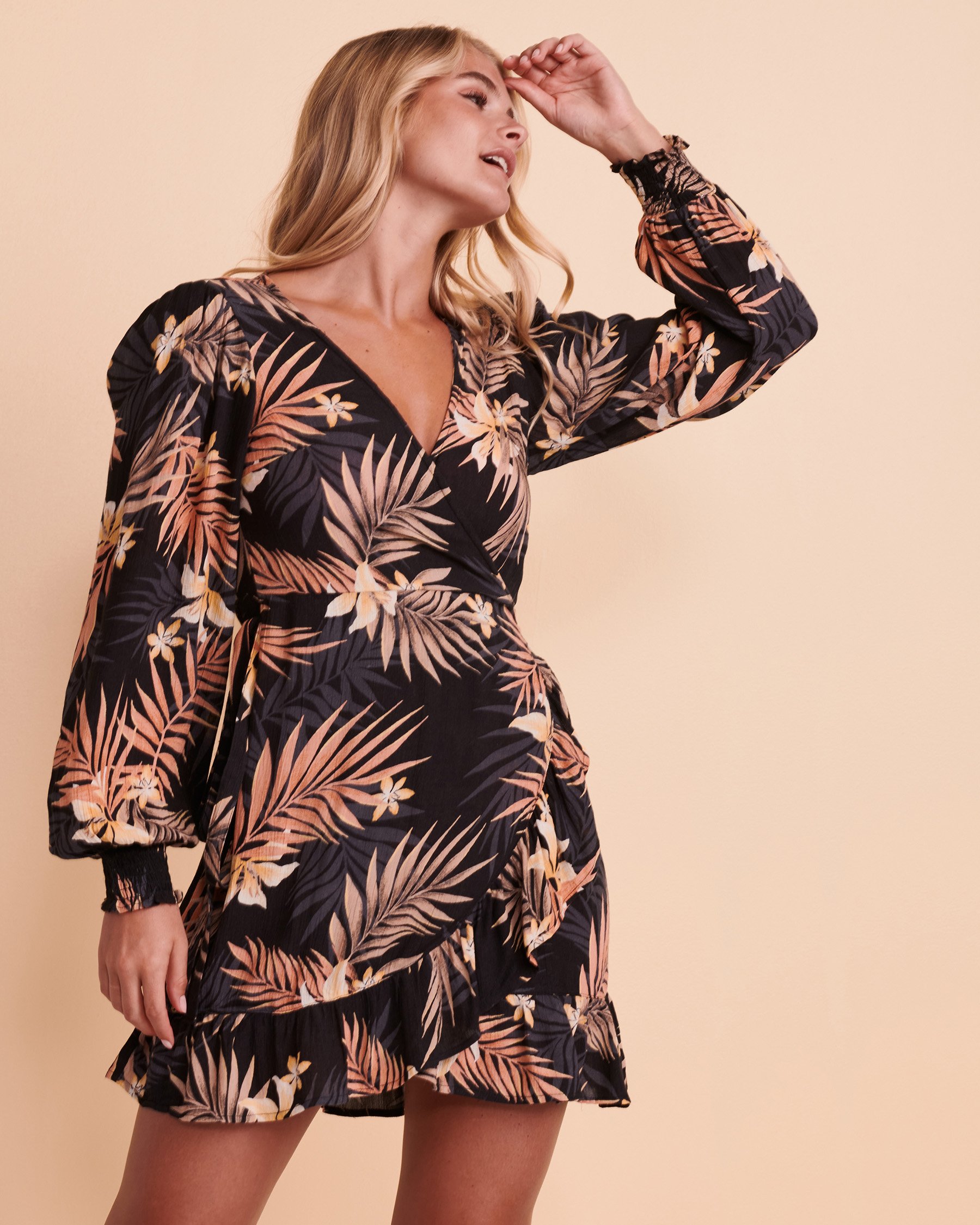 BILLABONG IN MY HEART Wrap Dress Leafs ABJWD00257 - View1
