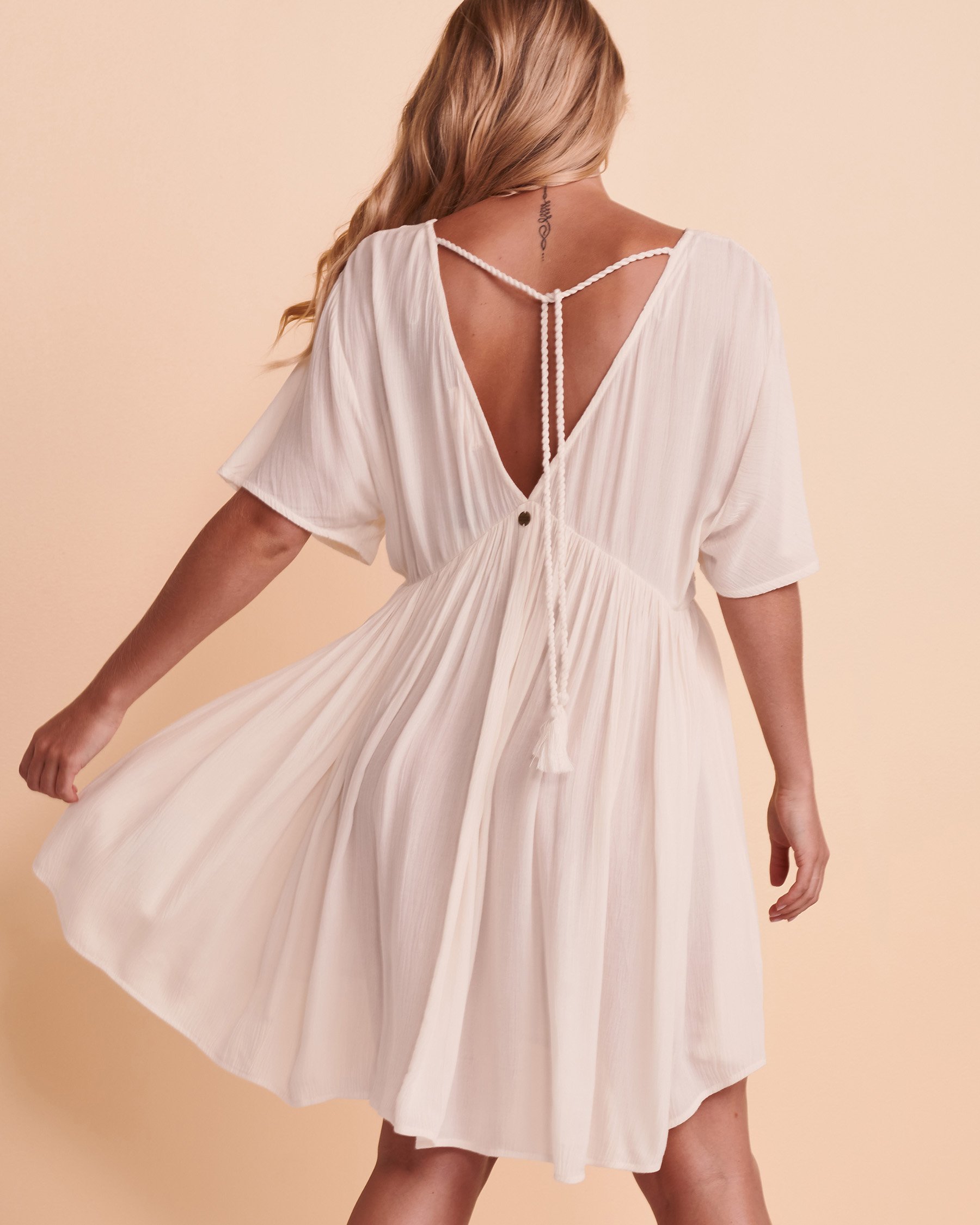 RIP CURL Robe à manches courtes RHODES Crème GDRJO8 - Voir2
