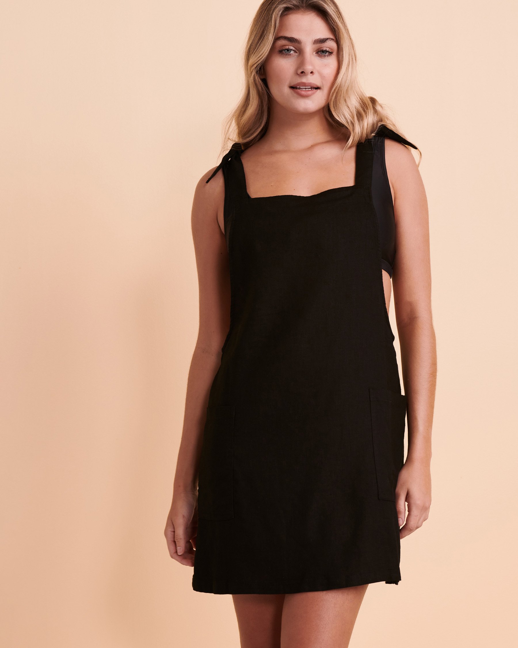 TROPIK Shoulder Tie Dress Black 02300023 - View1