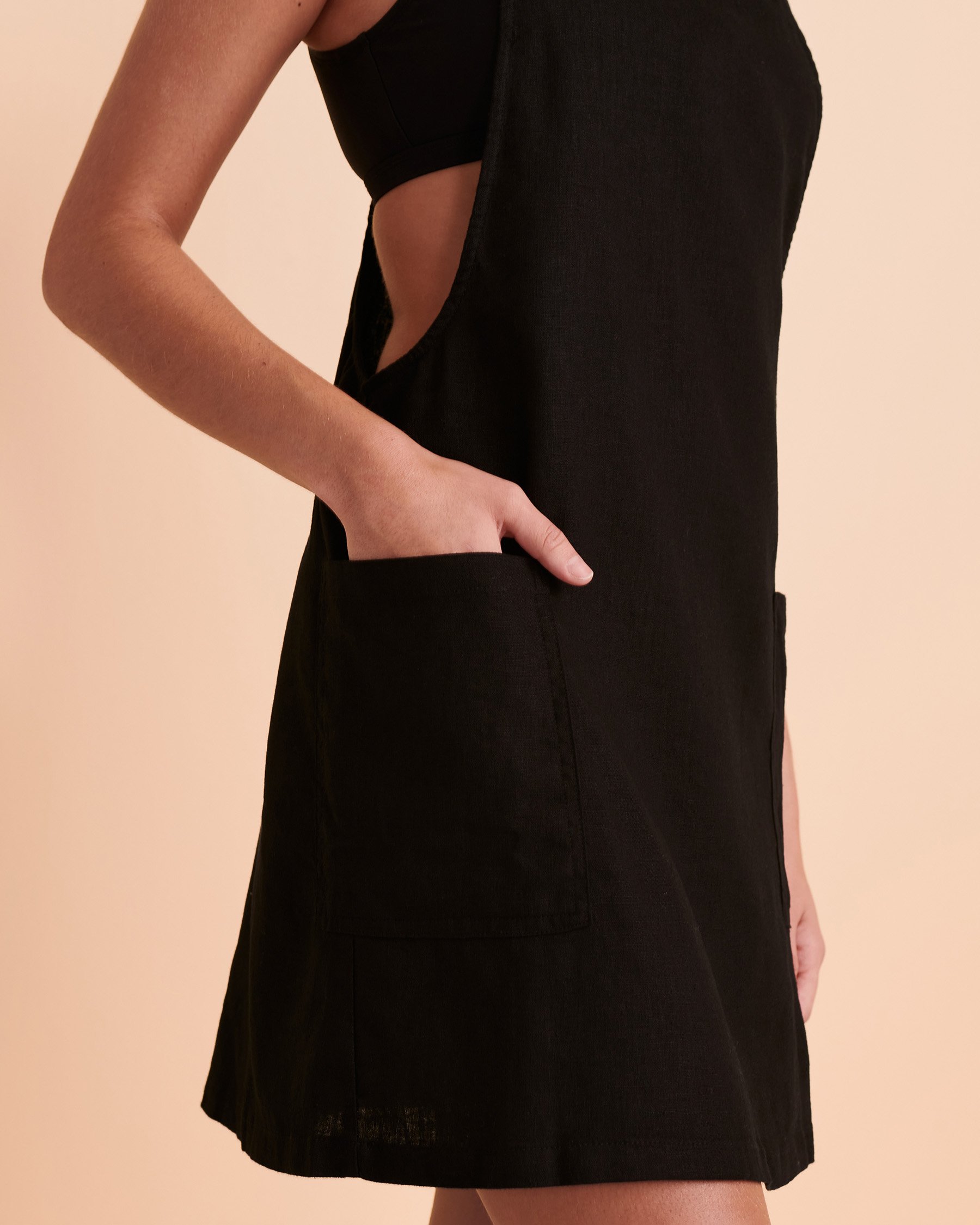 TROPIK Shoulder Tie Dress Black 02300023 - View3