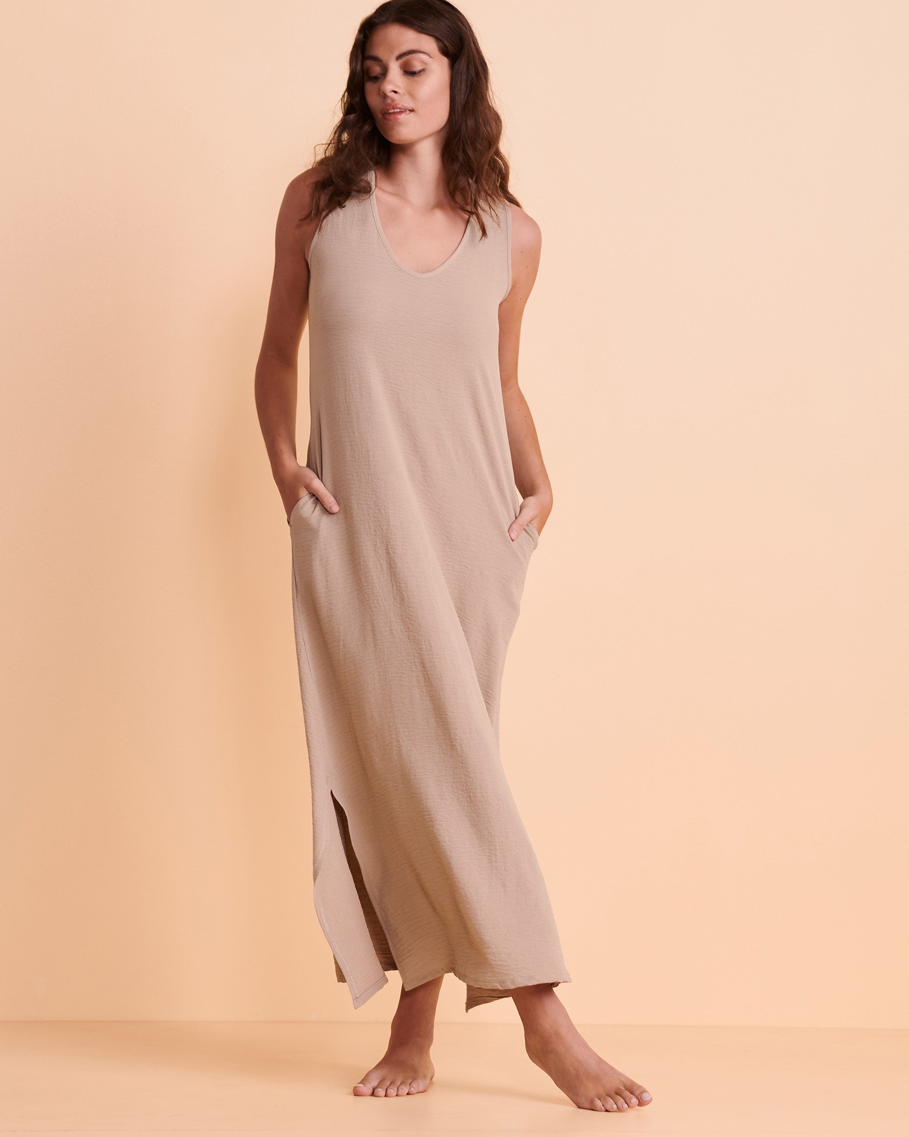 COVER ME Robe maxi sans manches Sable 22052576 - Voir1