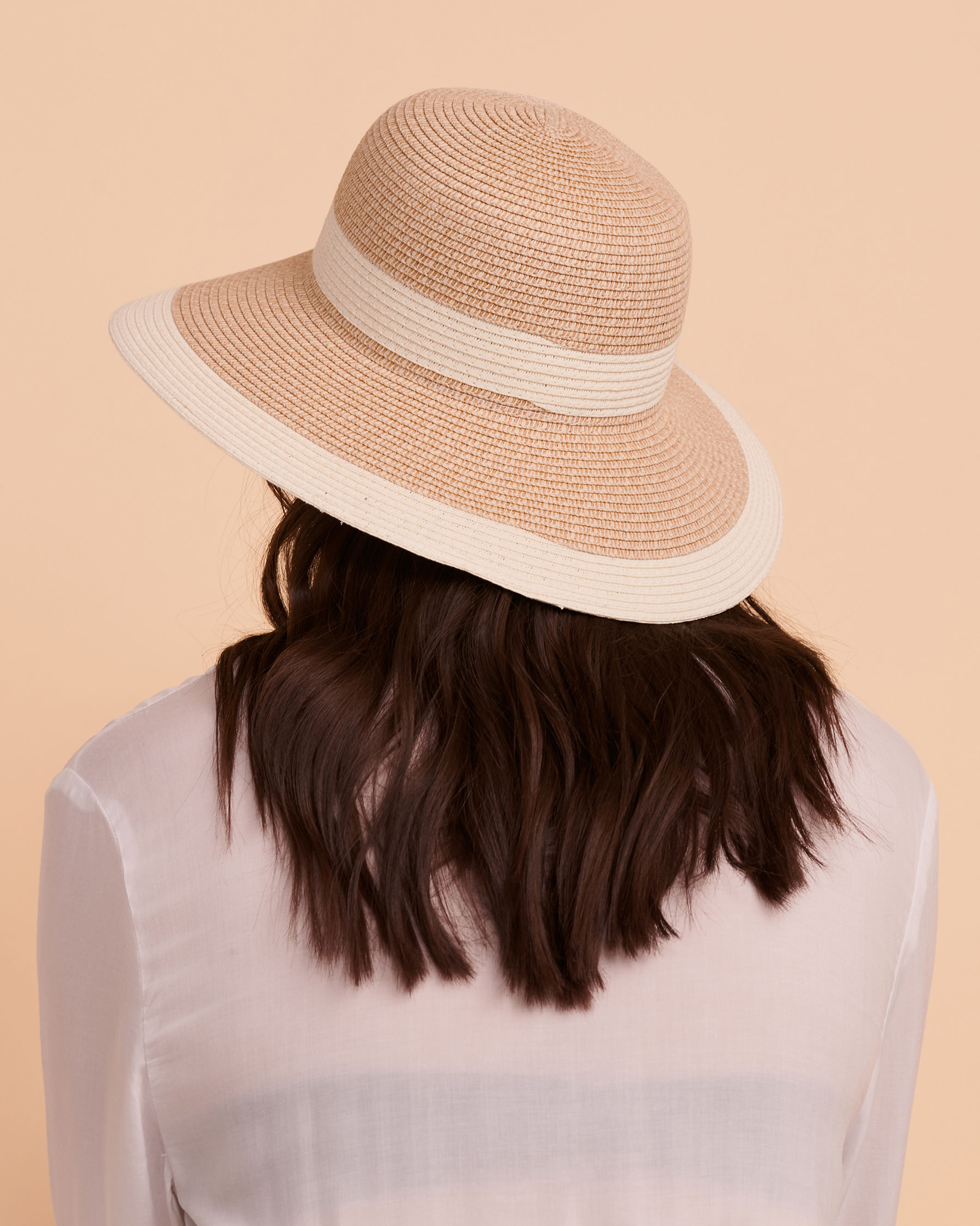 SARAJANE Two Tone Bucket Hat Natural TSL-H-929 - View2