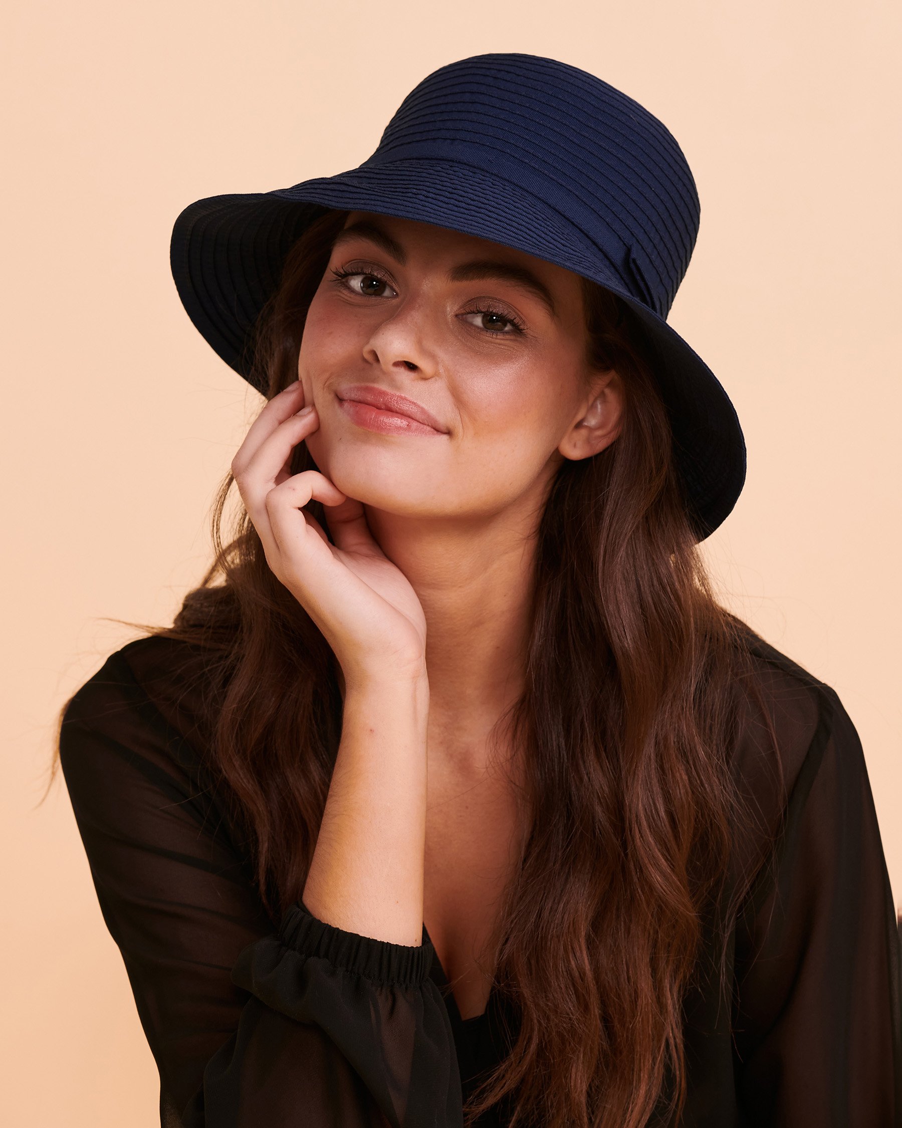 SARAJANE Ribbon Bucket Hat Navy 21P12241 - View1