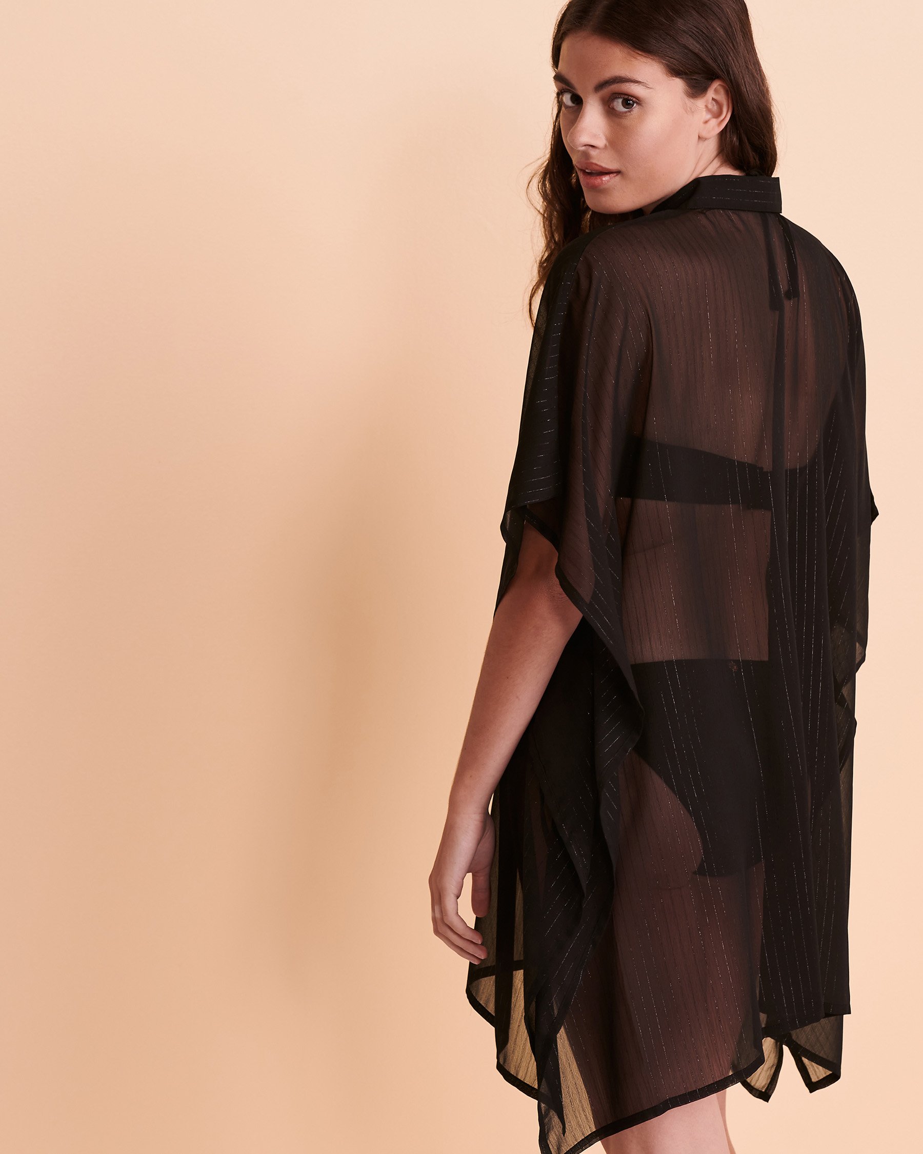 COVER ME Asymmetric Caftan Black stripes 22052249 - View2
