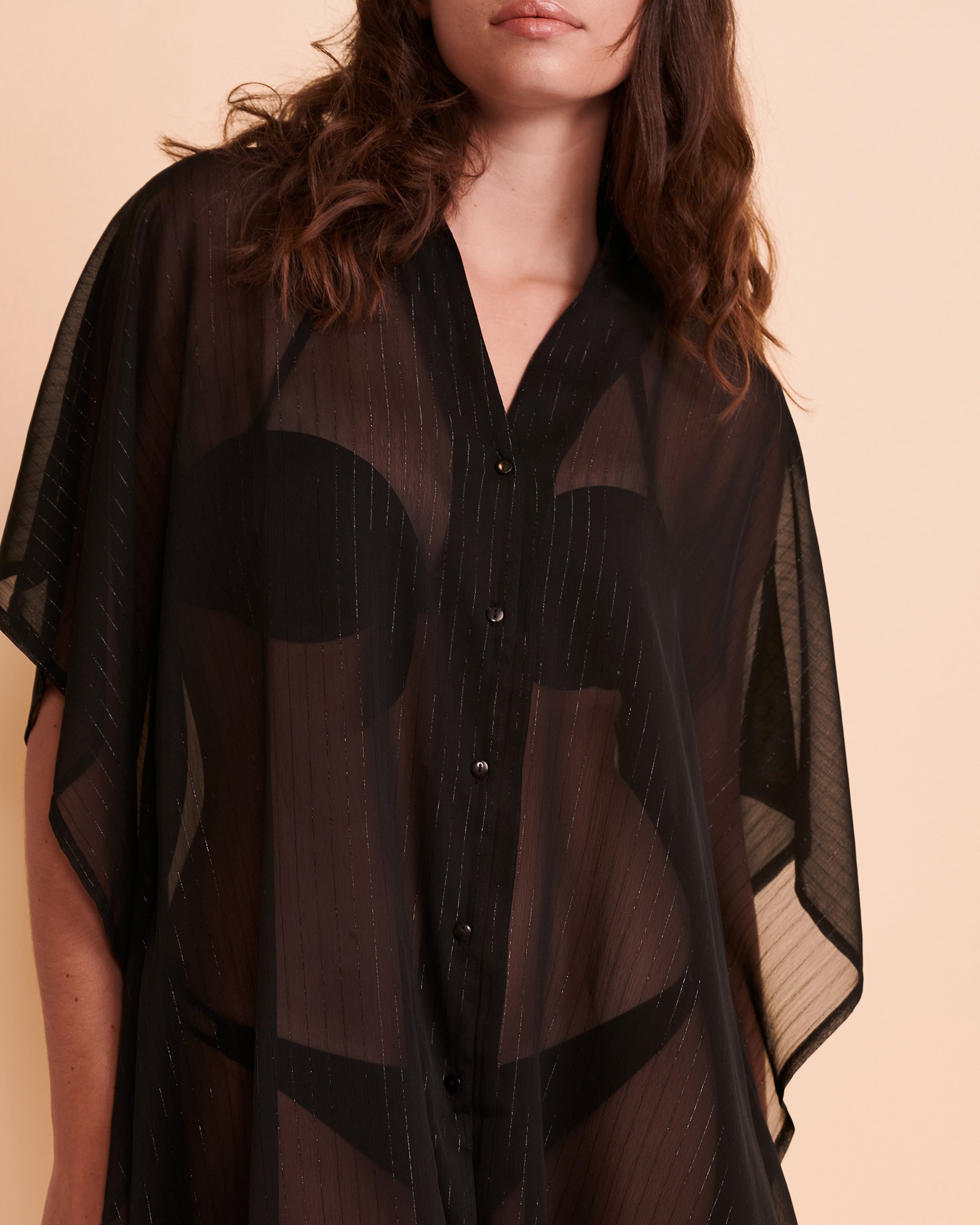 COVER ME Asymmetric Caftan Black stripes 22052249 - View3