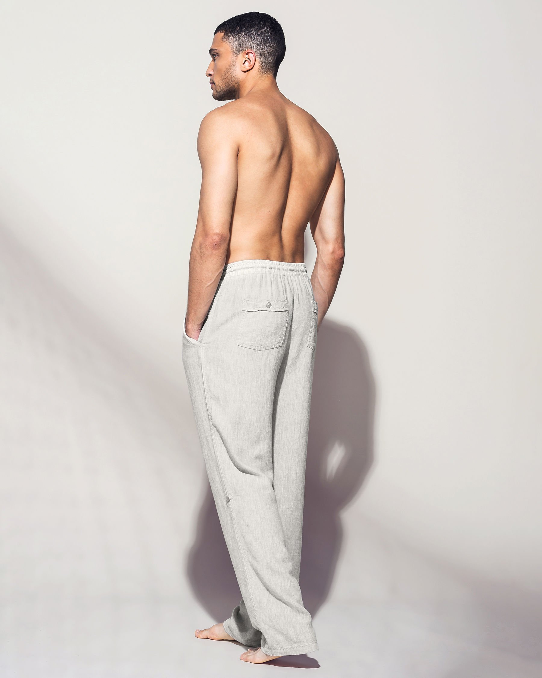 OCEAN Linen Pants Neutral 598-785-1-00 - View3