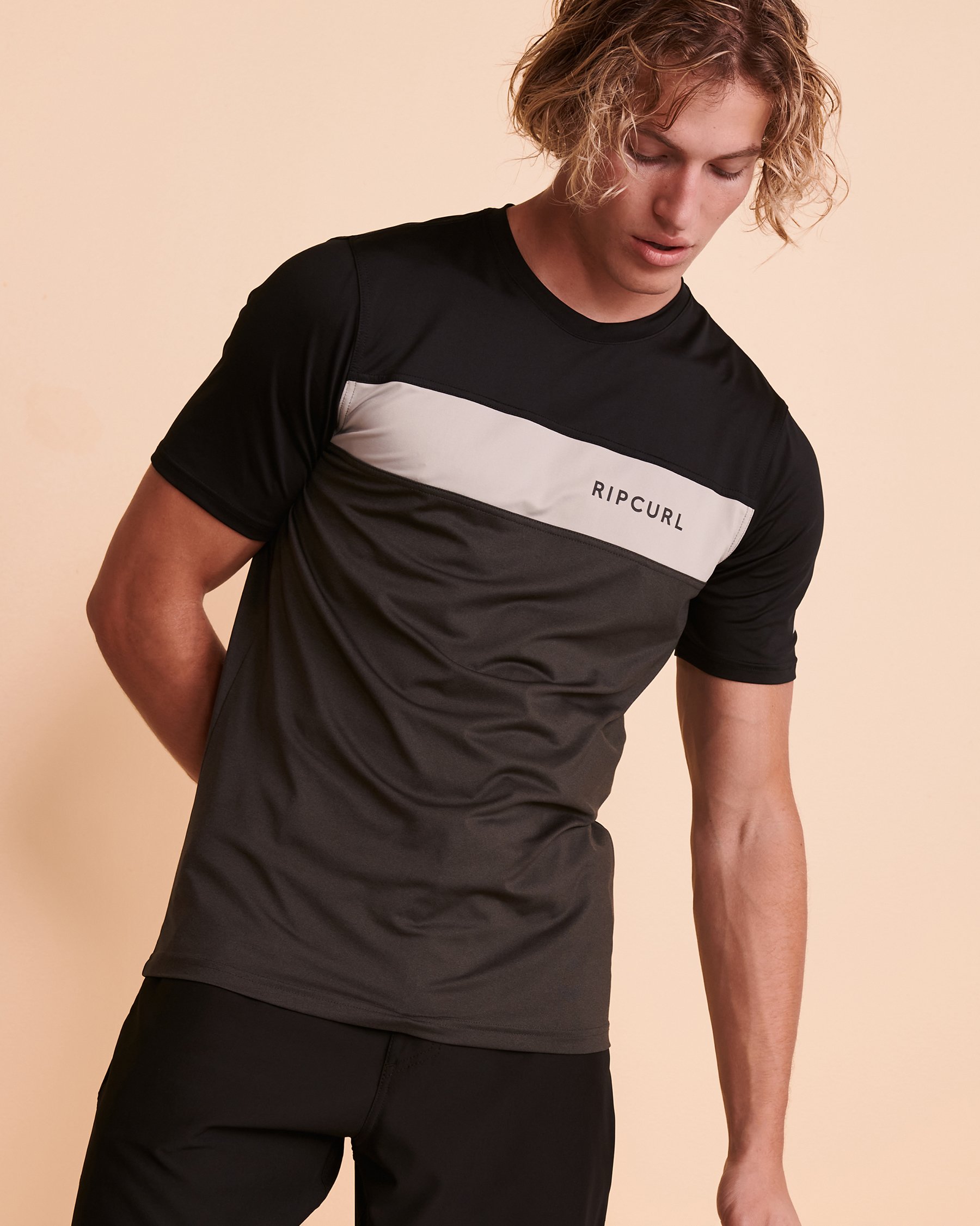 RIP CURL Rashguard manches courtes UNDERLINE Noir WLYYPM - Voir1