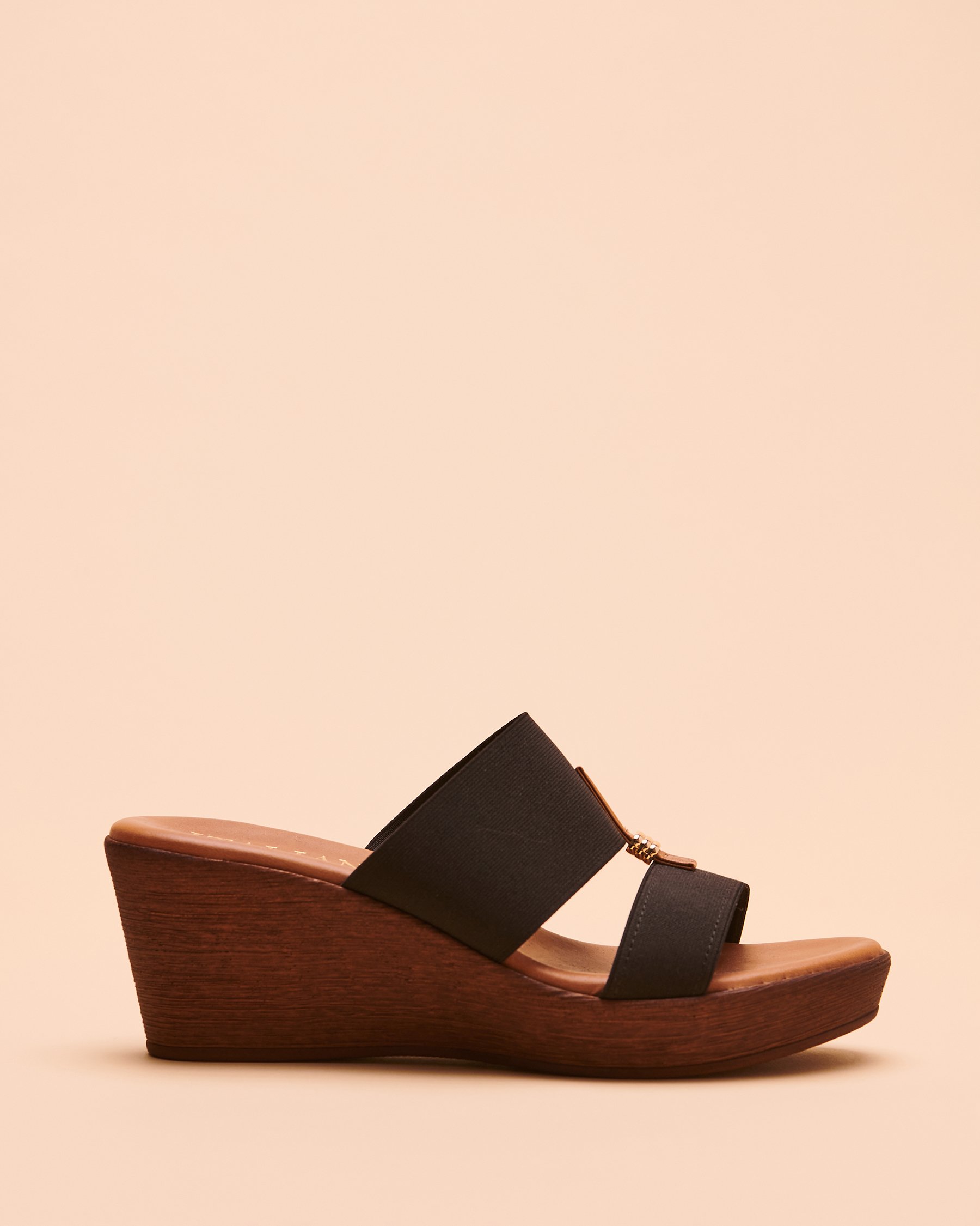 ITALIAN SHOEMAKER NAMI Wedge Sandal Black 5030D21 - View2