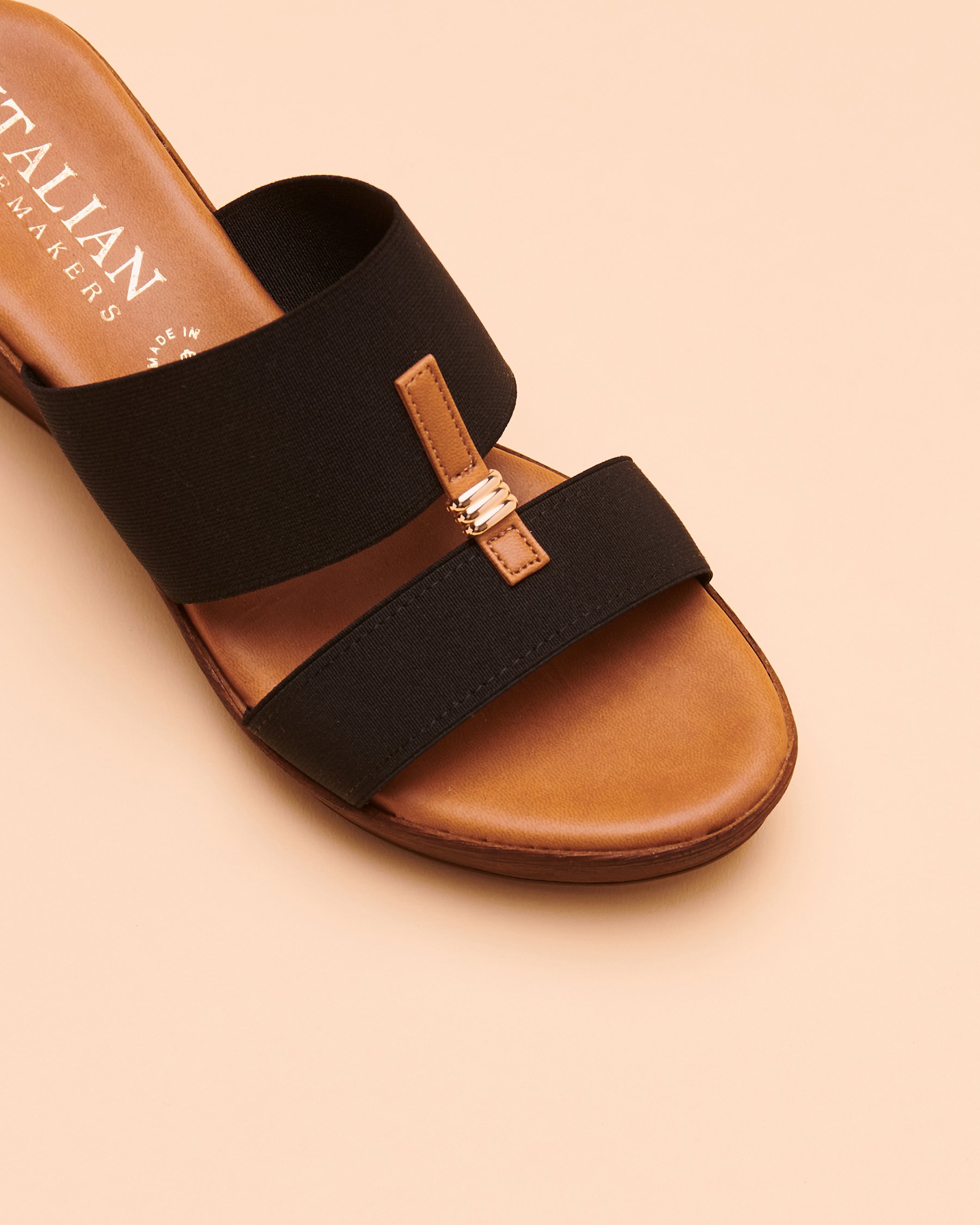ITALIAN SHOEMAKER NAMI Wedge Sandal Black 5030D21 - View3
