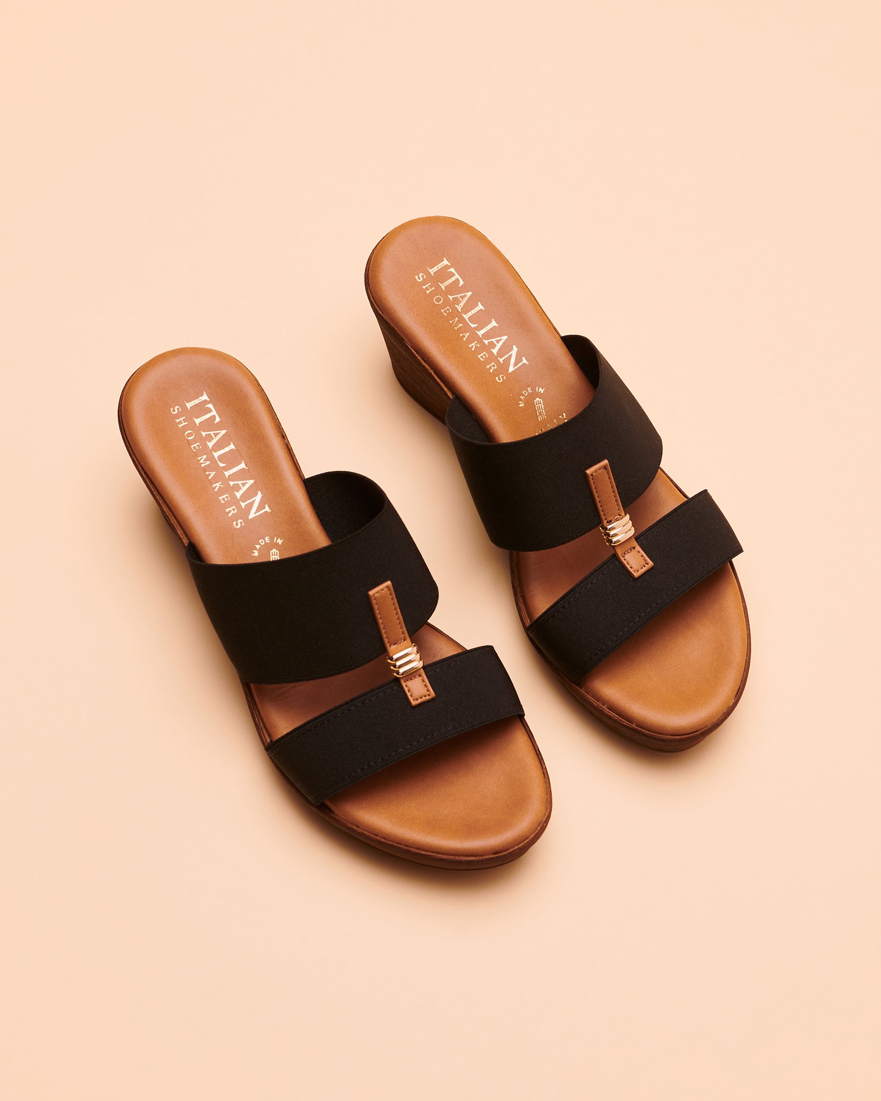 ITALIAN SHOEMAKER NAMI Wedge Sandal Black 5030D21 - View4
