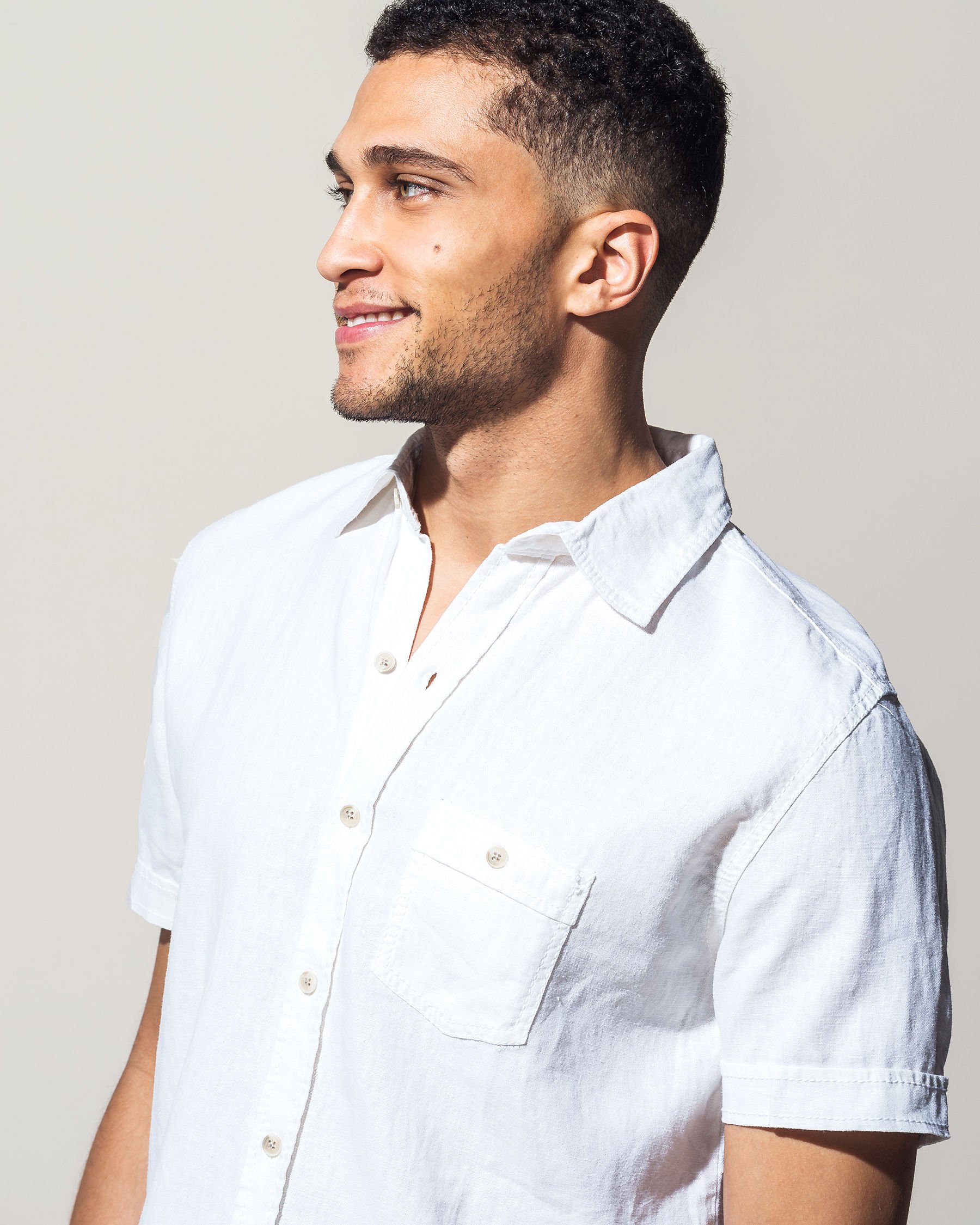 OCEAN Linen Shirt White 598-785-0-00 - View1