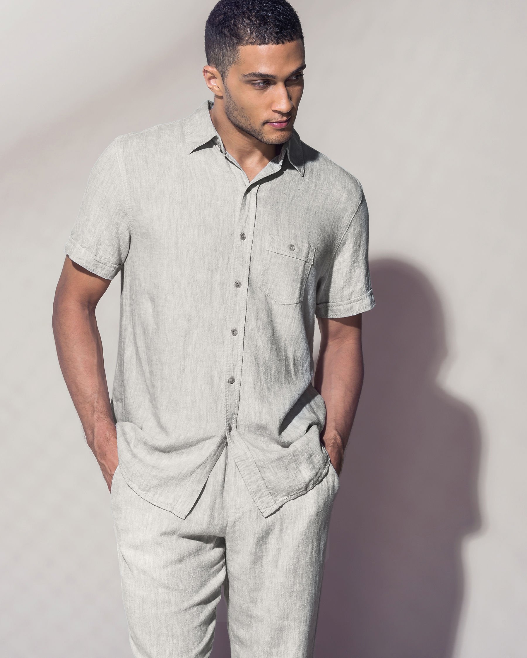 OCEAN Linen Shirt Neutral 598-785-0-00 - View1