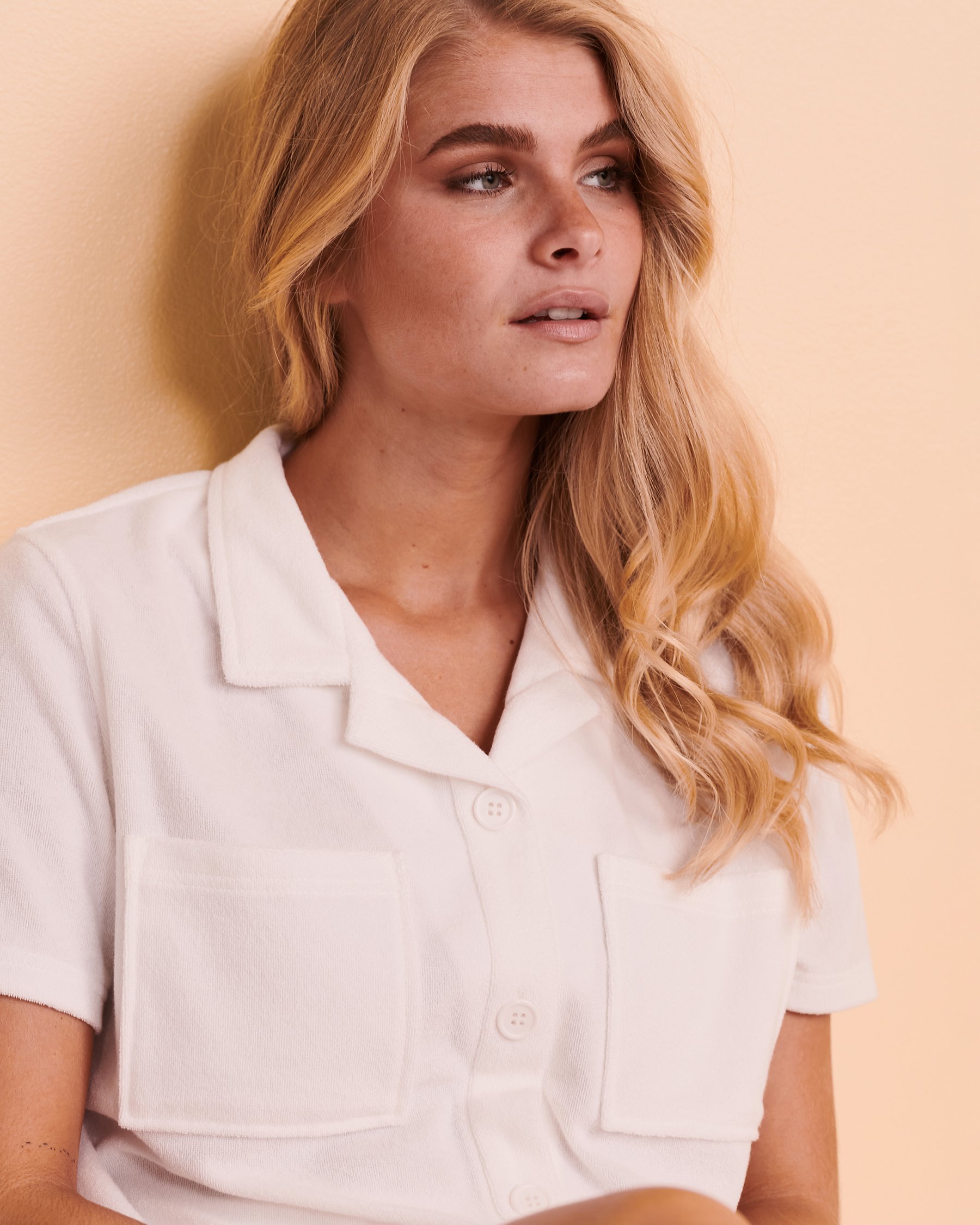 MY BIKINI STORY Terry Short Sleeve Shirt Bright white 02100009 - View3