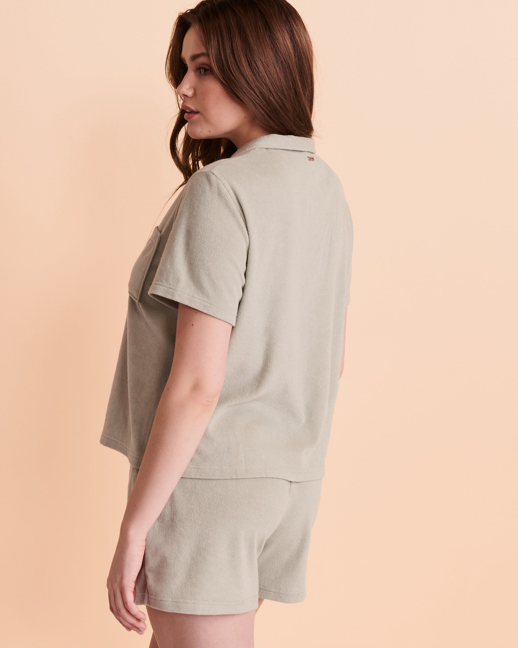 MY BIKINI STORY Terry Short Sleeve Shirt Khaki 02100009 - View2