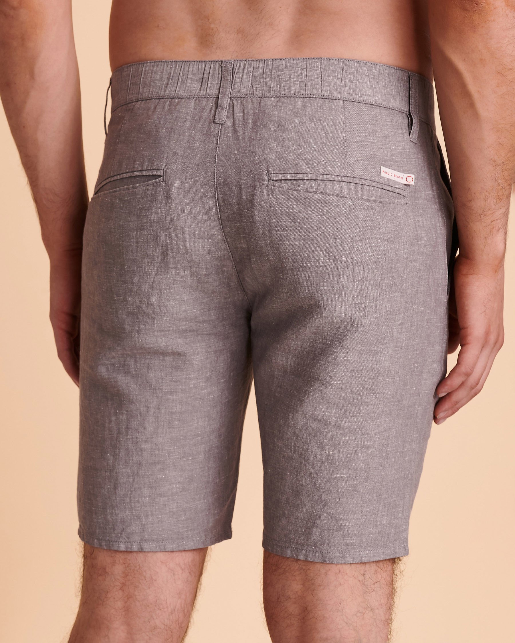PUBLIC BEACH Linen Bermuda Taupe PB3802 - View2