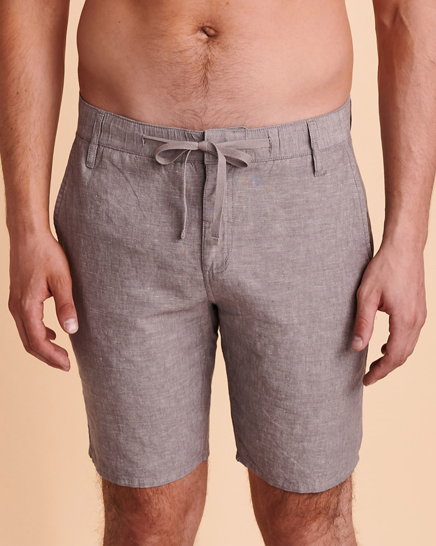 PUBLIC BEACH Linen Bermuda Taupe PB3802 - View1