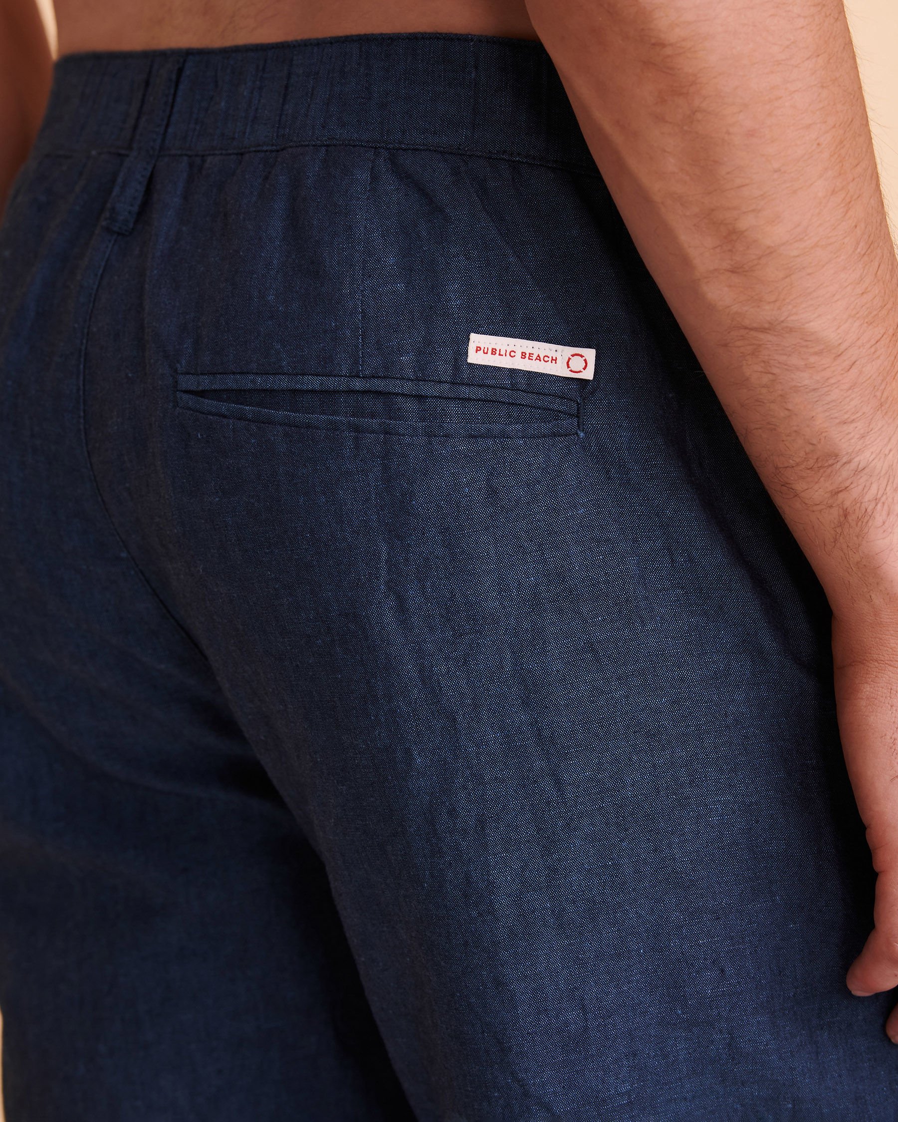 PUBLIC BEACH Linen Bermuda Blue PB3802 - View3