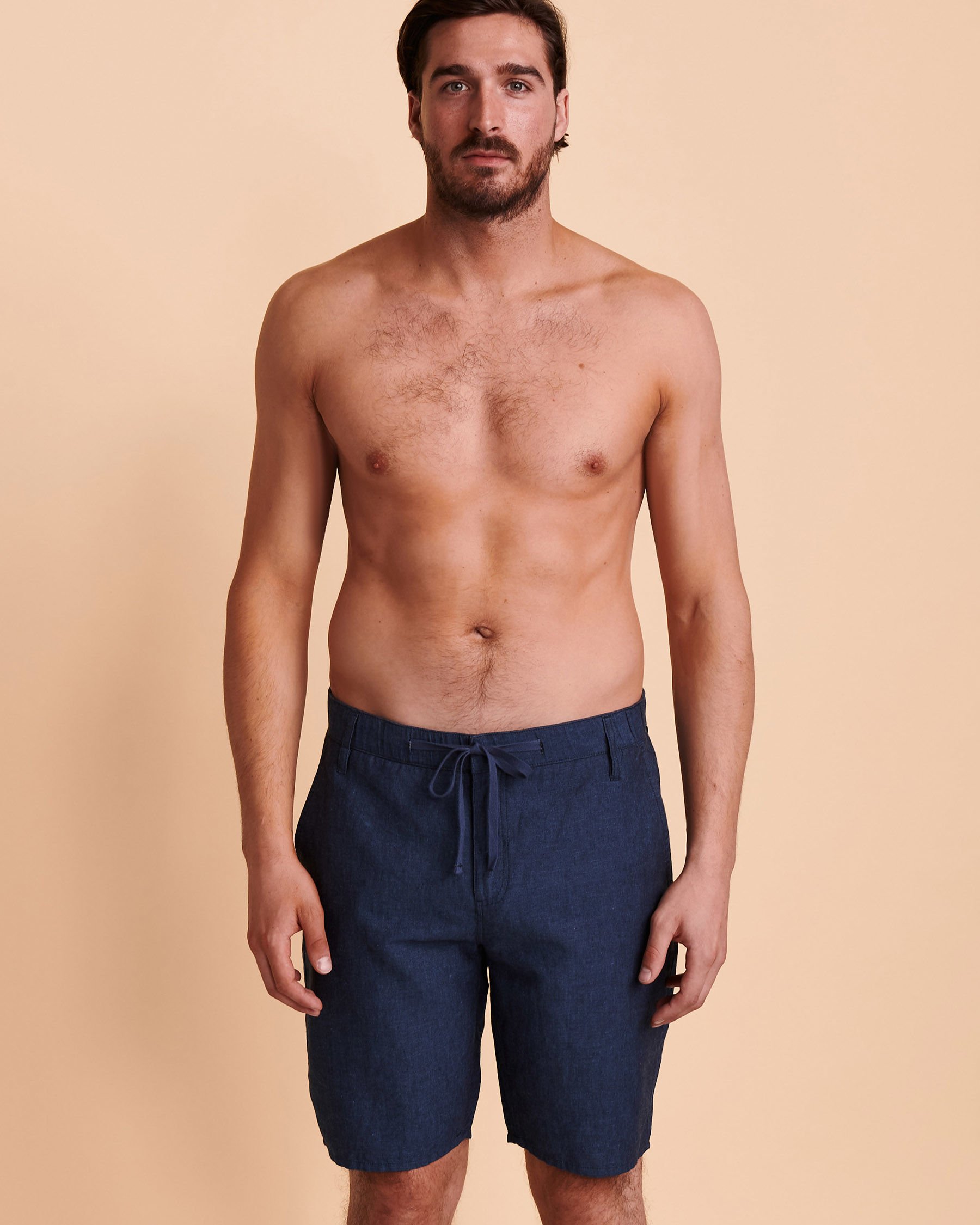 PUBLIC BEACH Linen Bermuda Blue PB3802 - View4