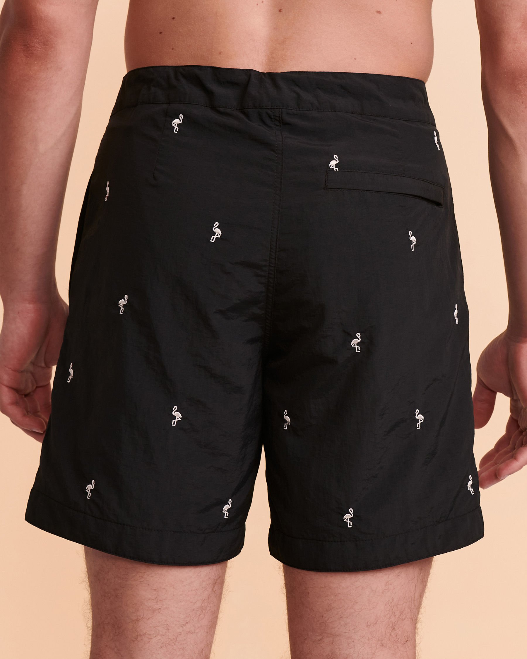 BOTO FLAMINGO Embroidered Swim Trunk Black print 314114 - View2
