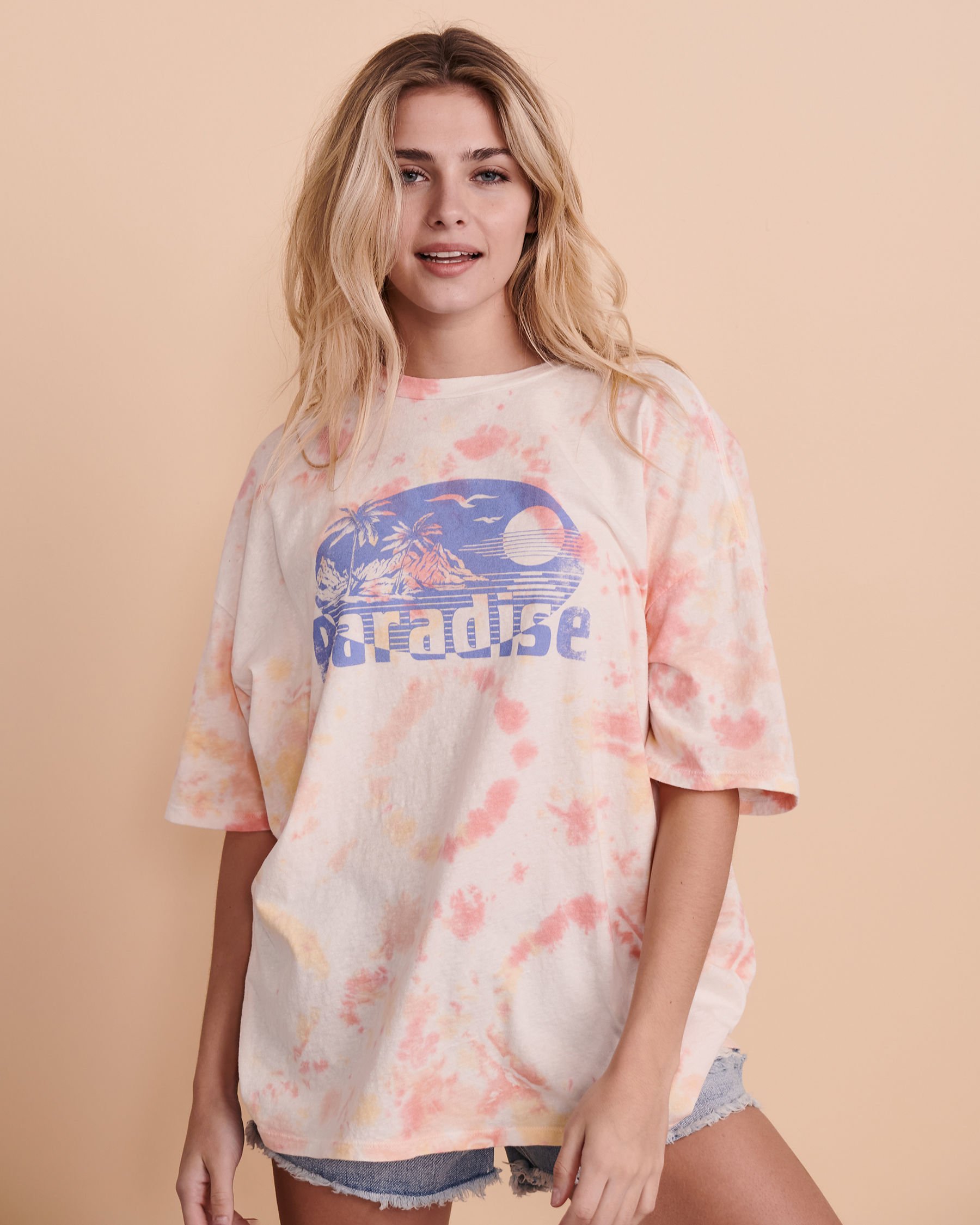 BILLABONG Chandail manches courtes SUN AND SEA Tie-dye rose ABJKT00247 - Voir4