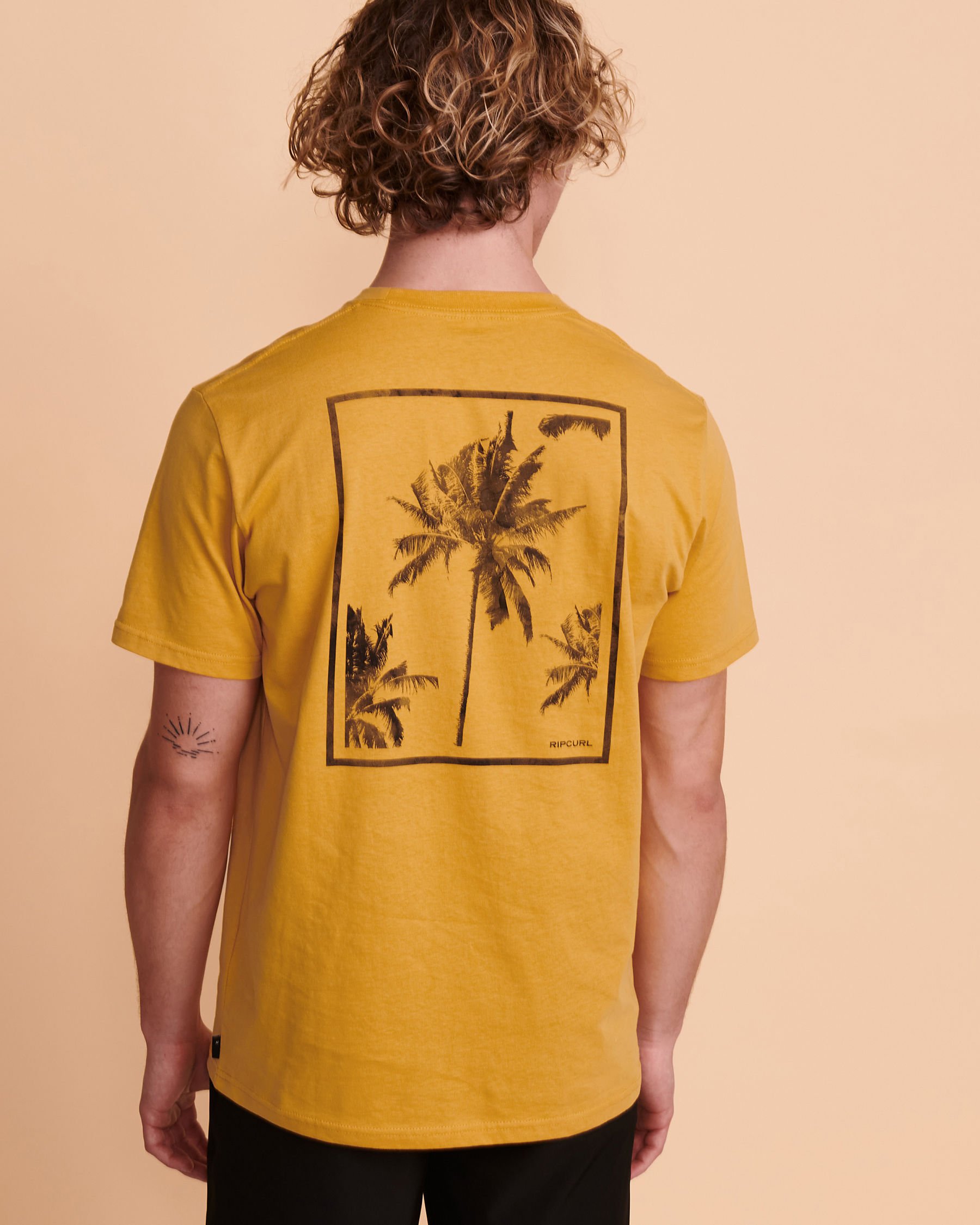 RIP CURL T-shirt MASON BACKYARDS Moutarde CTERN9 - Voir2