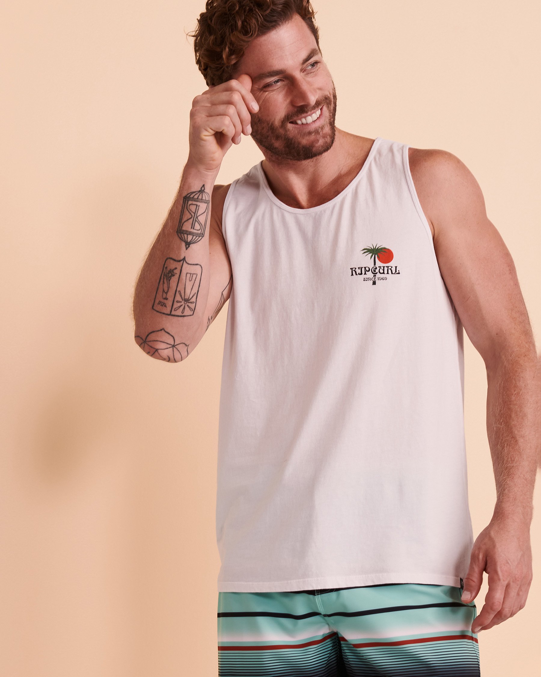 RIP CURL NASAL PERCH Tank Top White CTEAE9 - View1